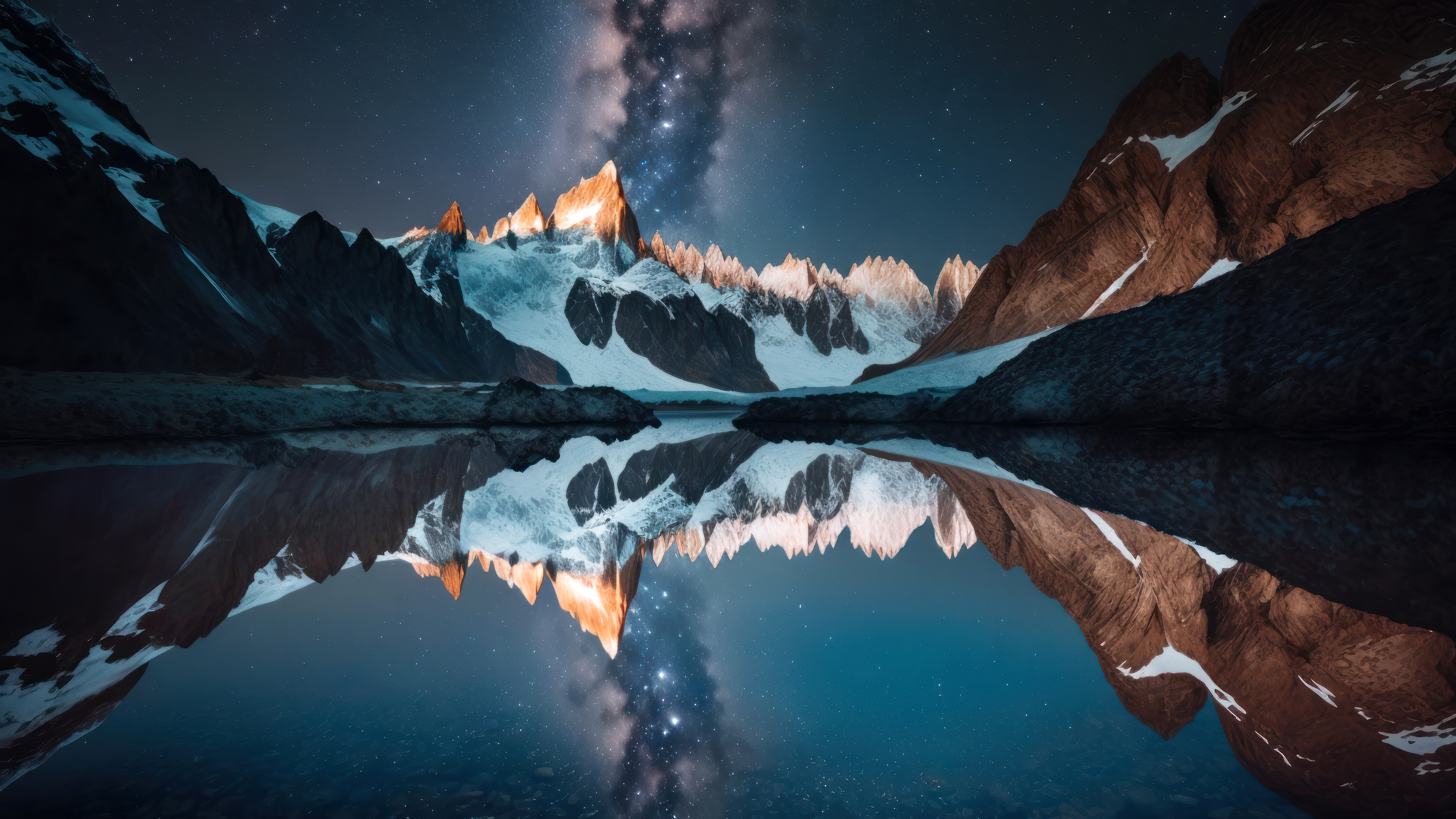 Mountains Wallpaper 4K, Milky Way