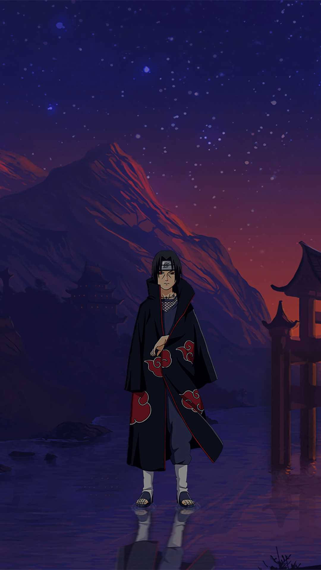 Download Akatsuki Itachi River Mountain Wallpaper