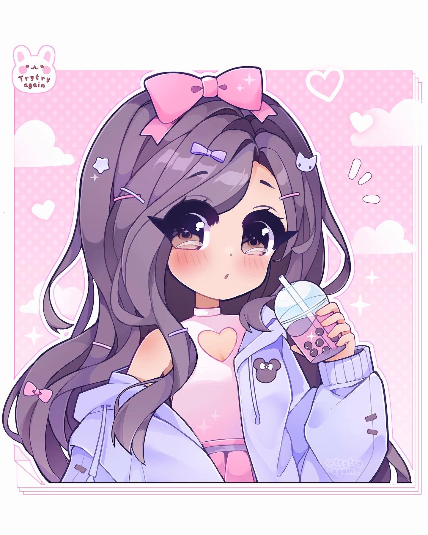 Trytryagain girl in an oversized hoodie (*´꒳`*) ✿