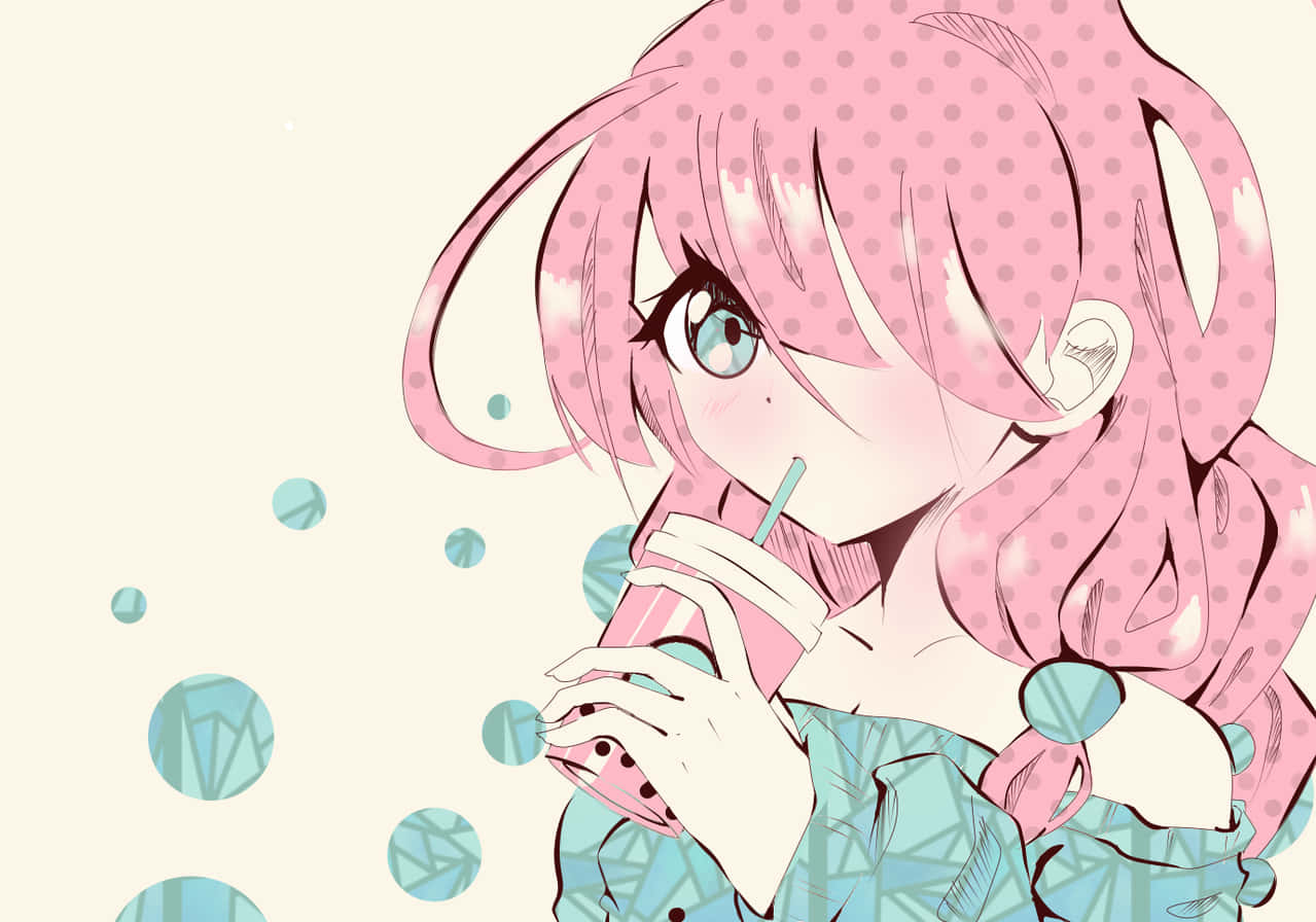 Bubble Tea Anime Wallpaper