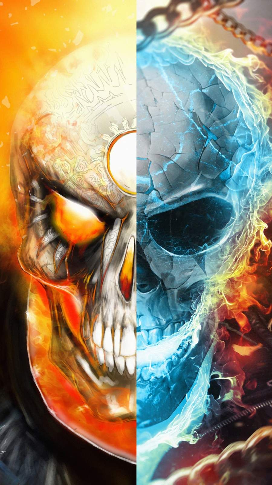 Ghost Rider Fire and Water iPhone Wallpaper. Ghost rider wallpaper, Ghost rider tattoo, Ghost rider drawing