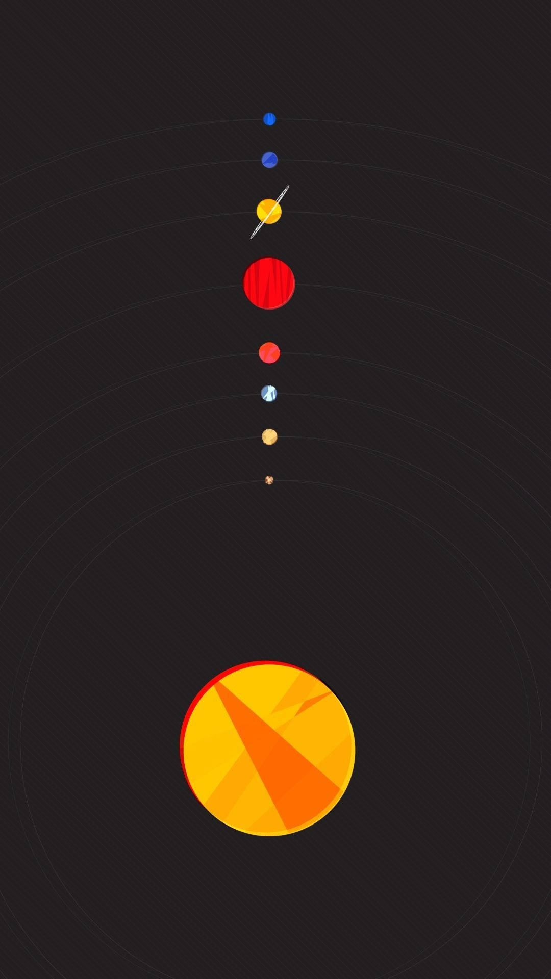 Download Minimalist Solar System Illustration iPhone Wallpaper