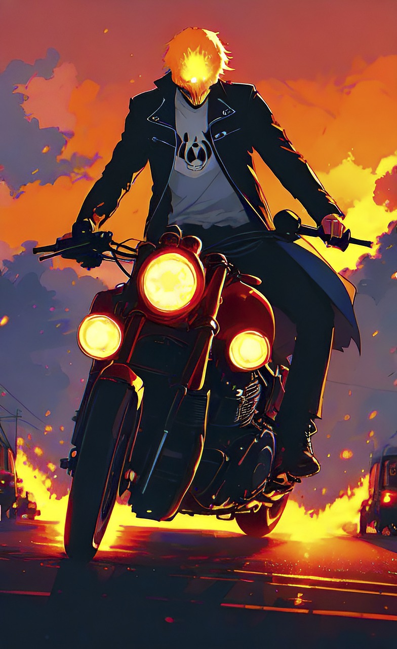 Download Ghost Rider Motorcycle Royalty Free Stock Illustration Image