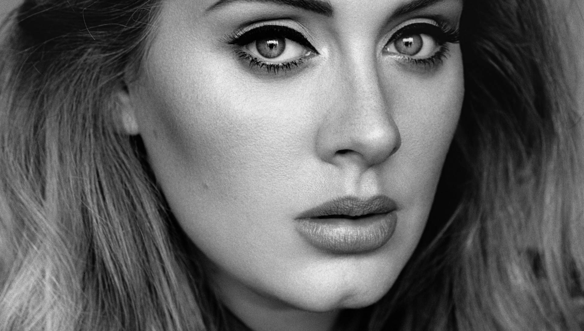 Download Adele Greyscale Close Up Wallpaper