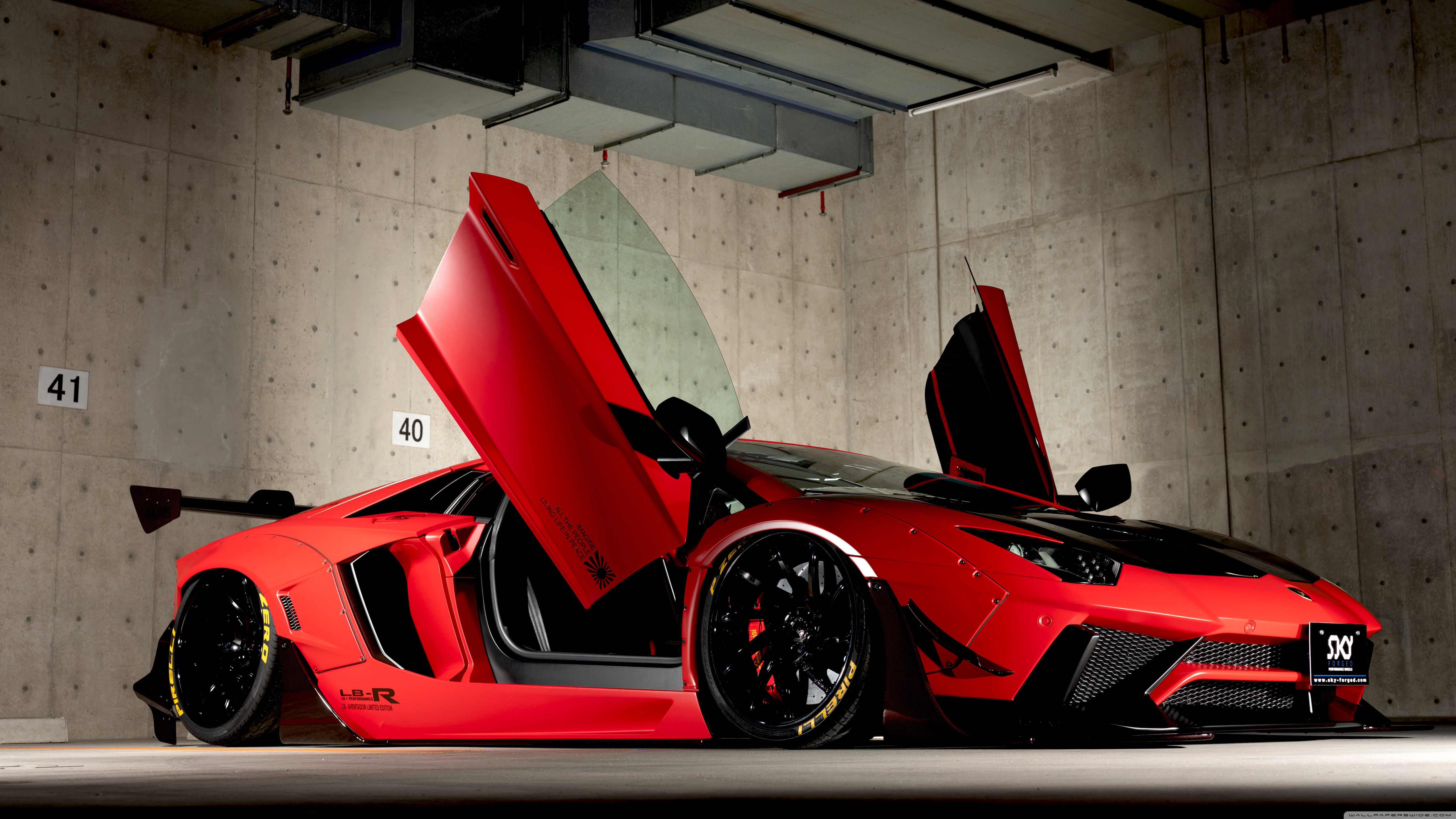 Red Lamborghini Aventador Limited