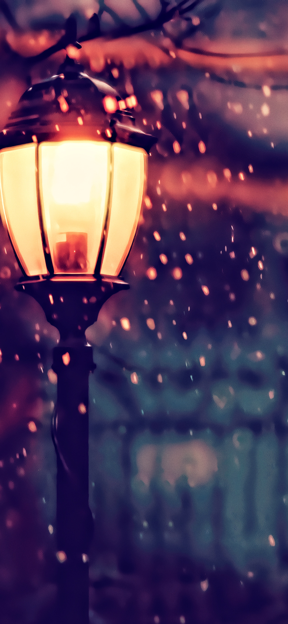 Street Light Winter 4k iPhone