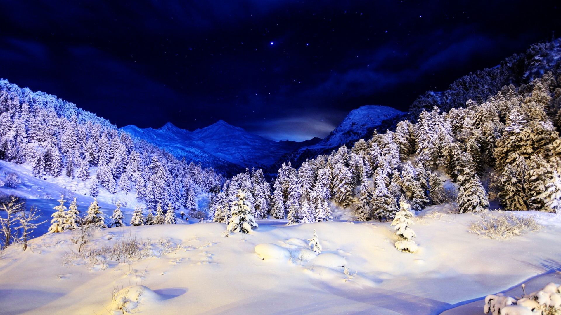 Blue Winter Night 1920 x 1080 HDTV