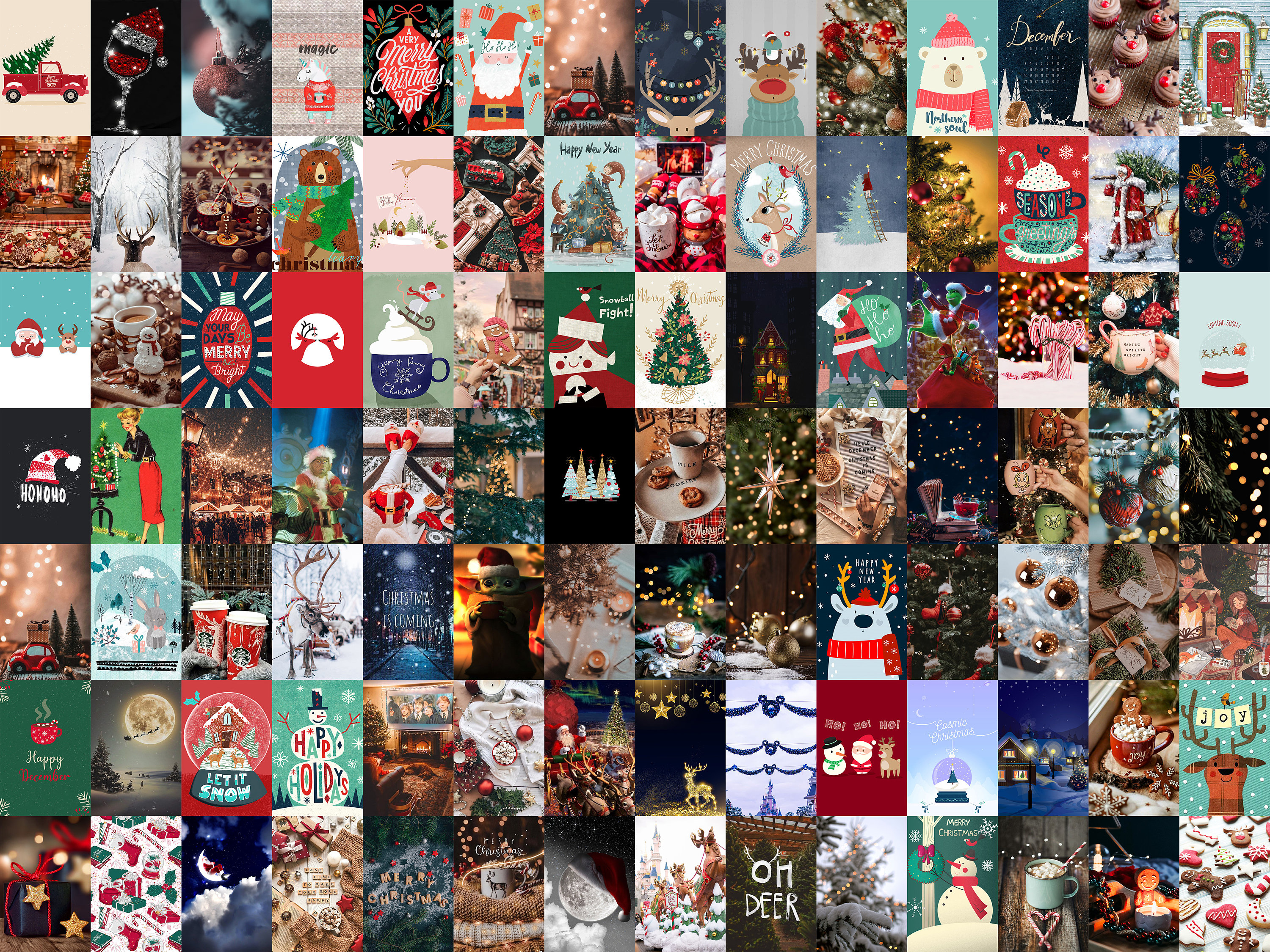 PCS Xmas Wall Collage Kit Christmas Aesthetic Photo