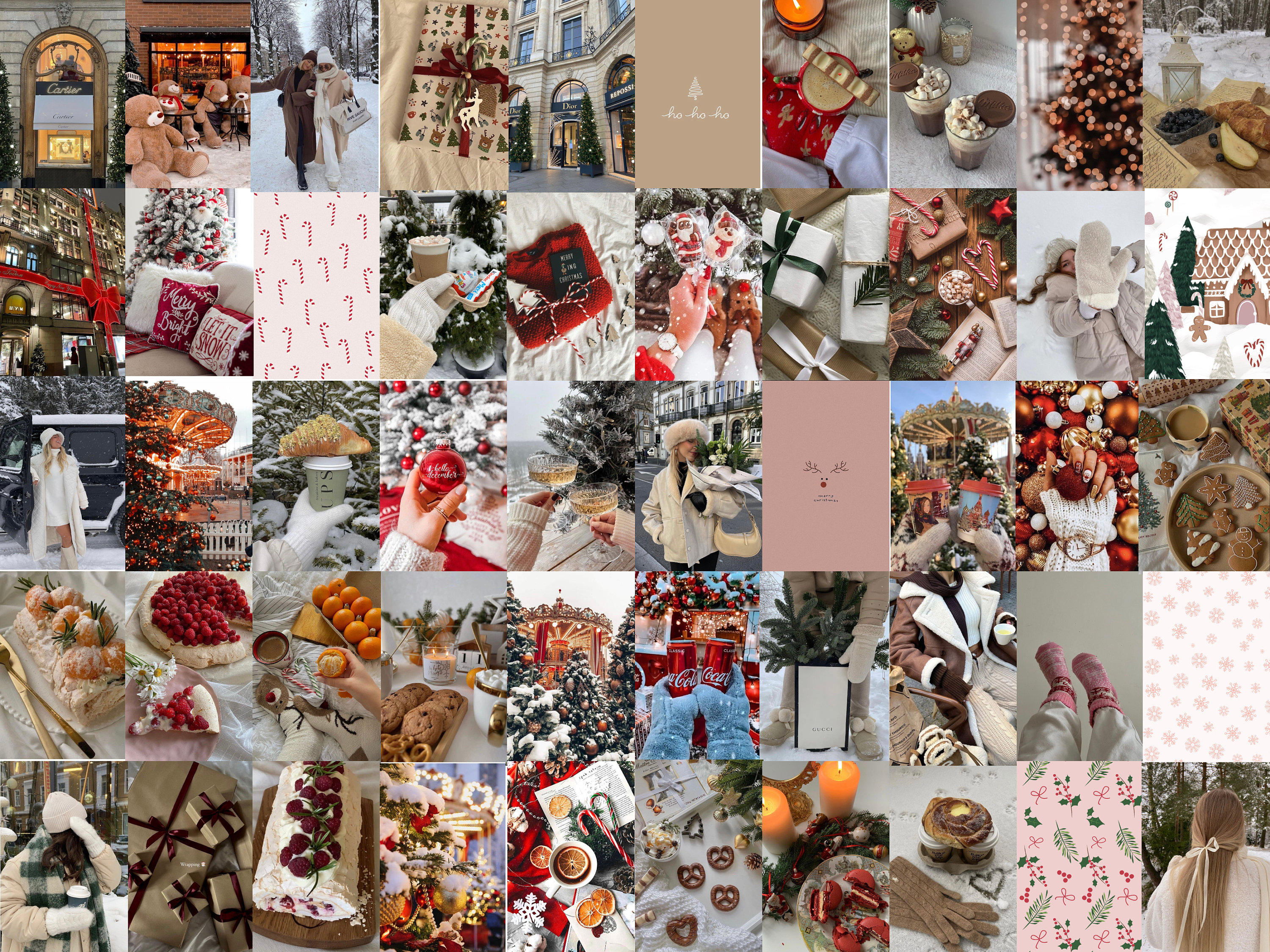 Photo Wall Collage Kit Winter Christmas Aesthetic 3 set of