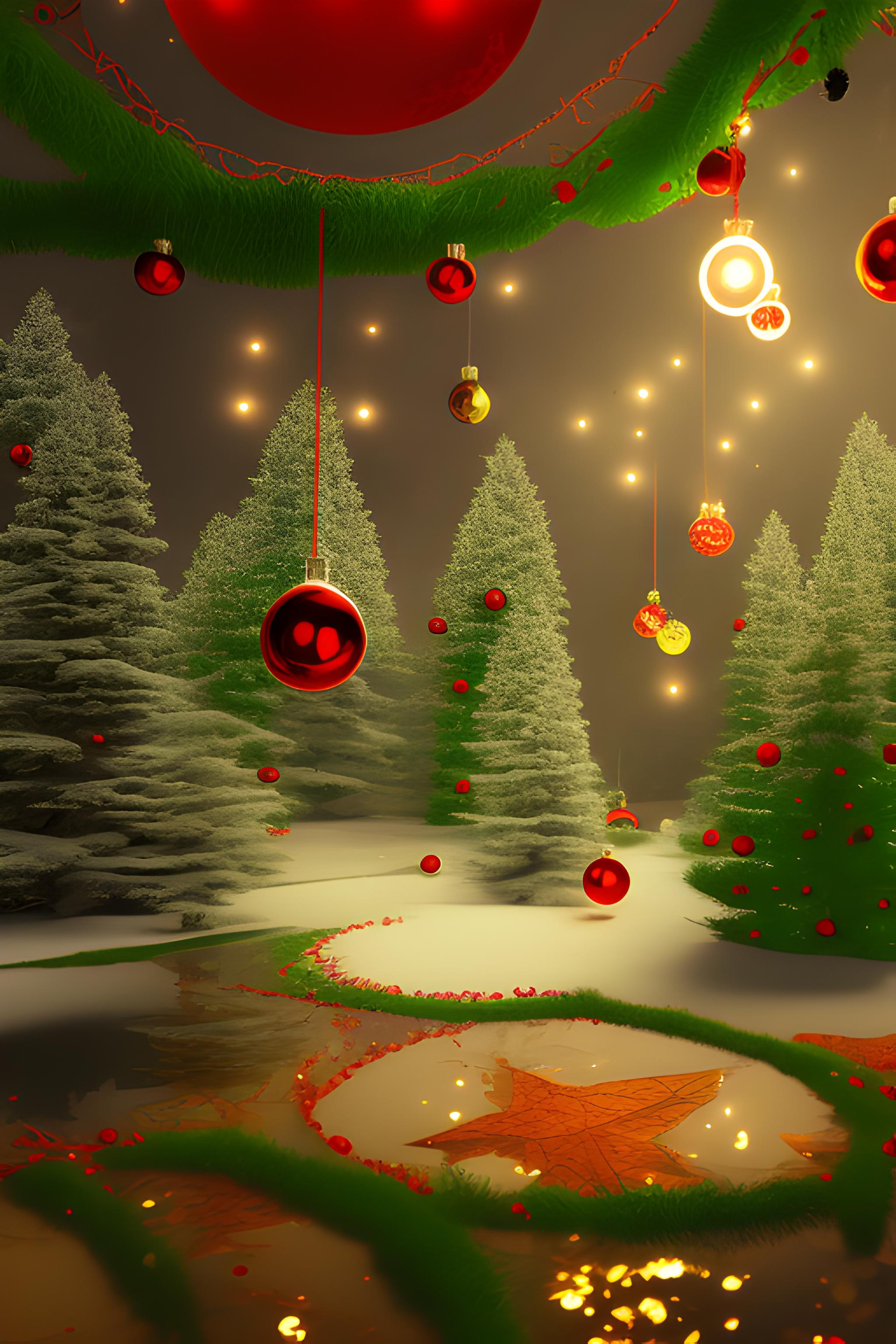 Christmas charm forest realistically