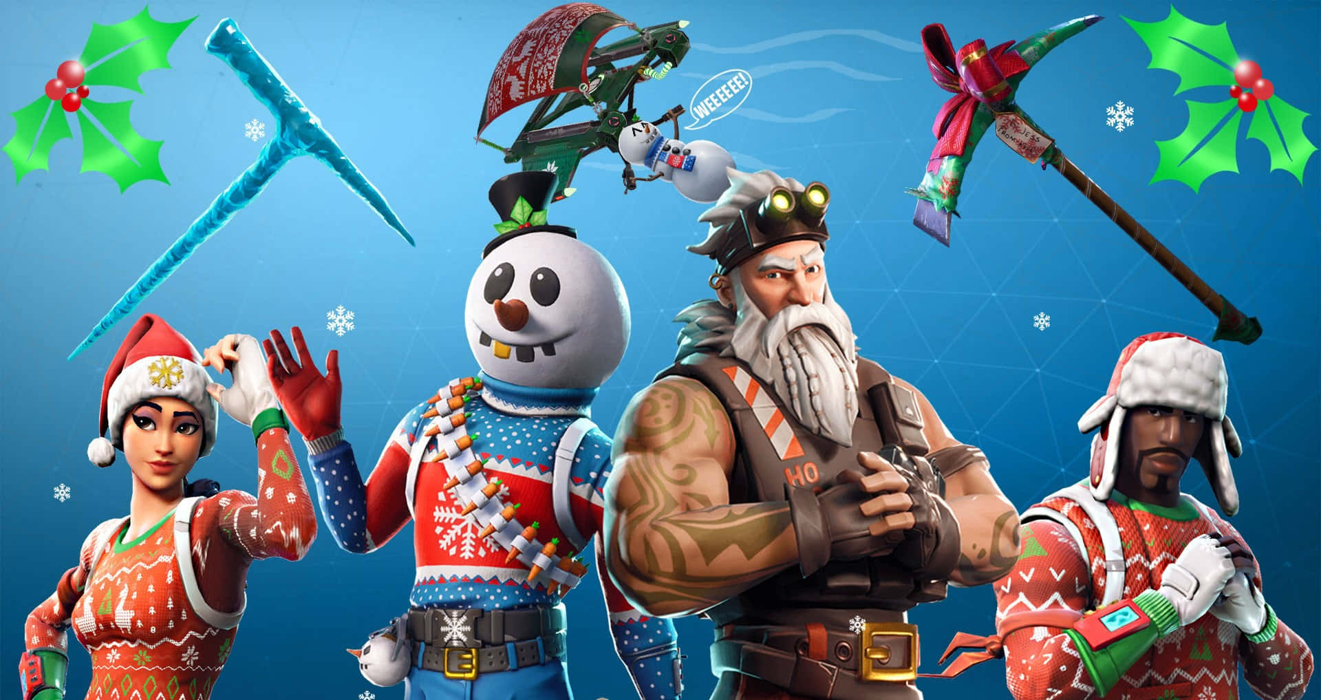 Download Fortnite Character Christmas Wallpaper