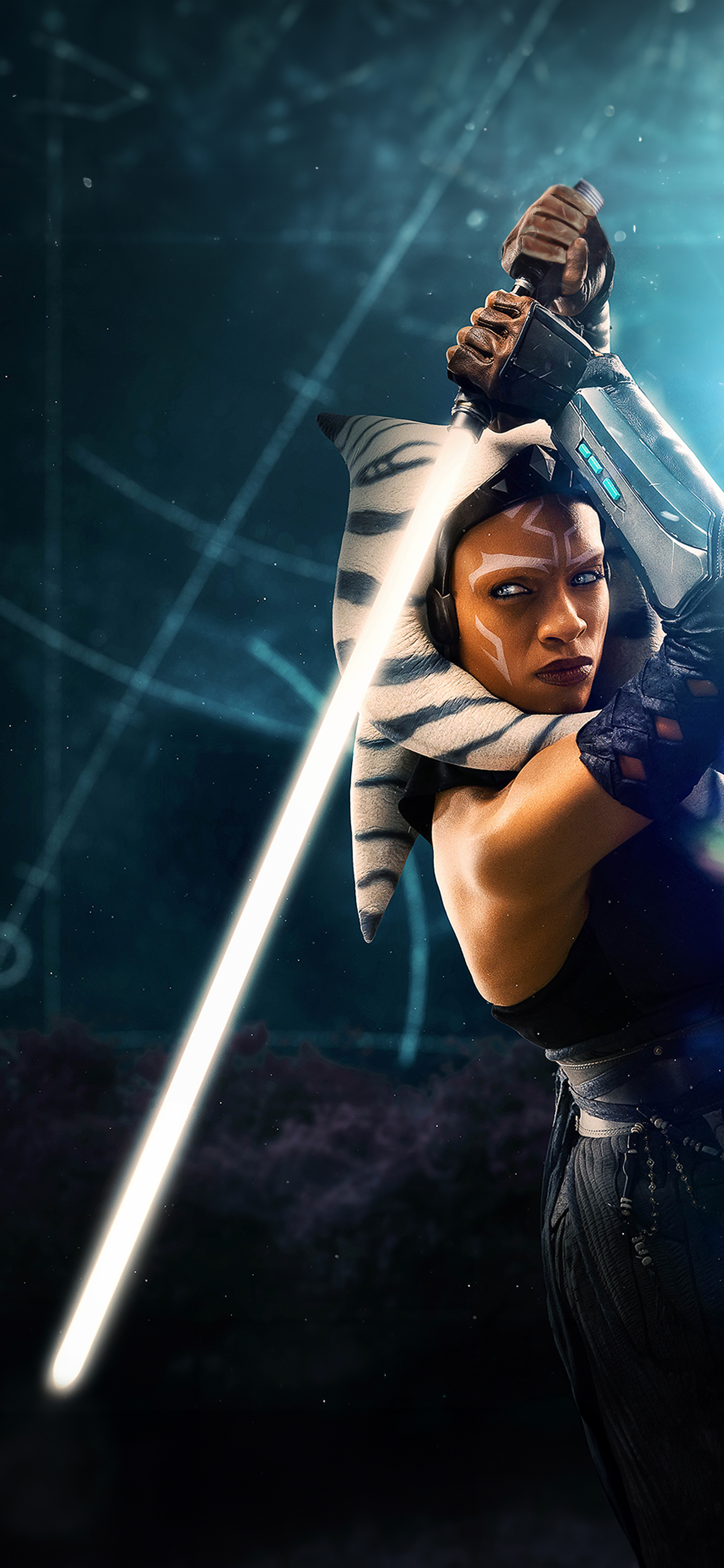 Removed the text and converted the Ahsoka poster into a mobile wallpaper