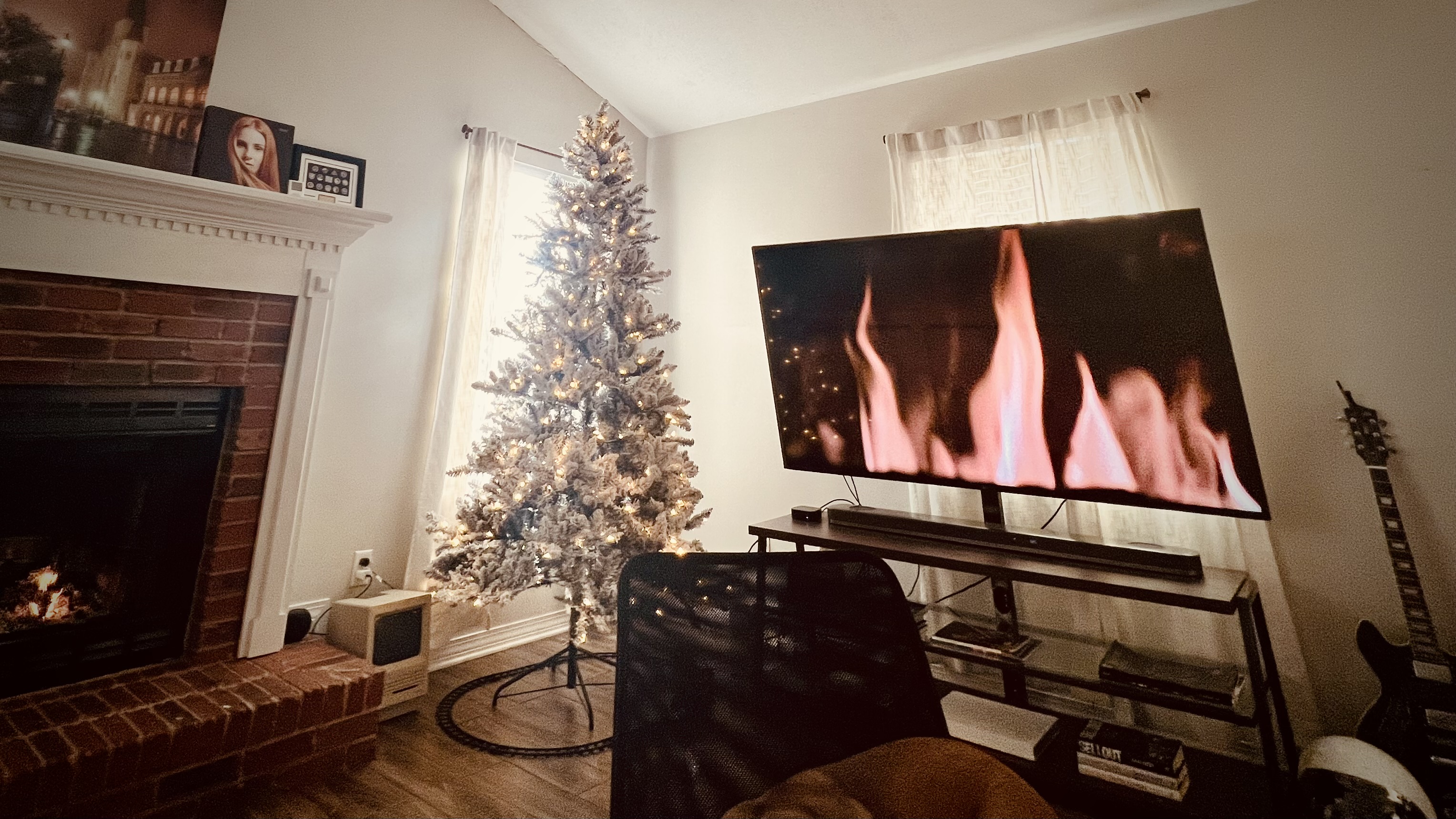 Turn your Apple TV into a charming fireplace with Christmas music for the holidays