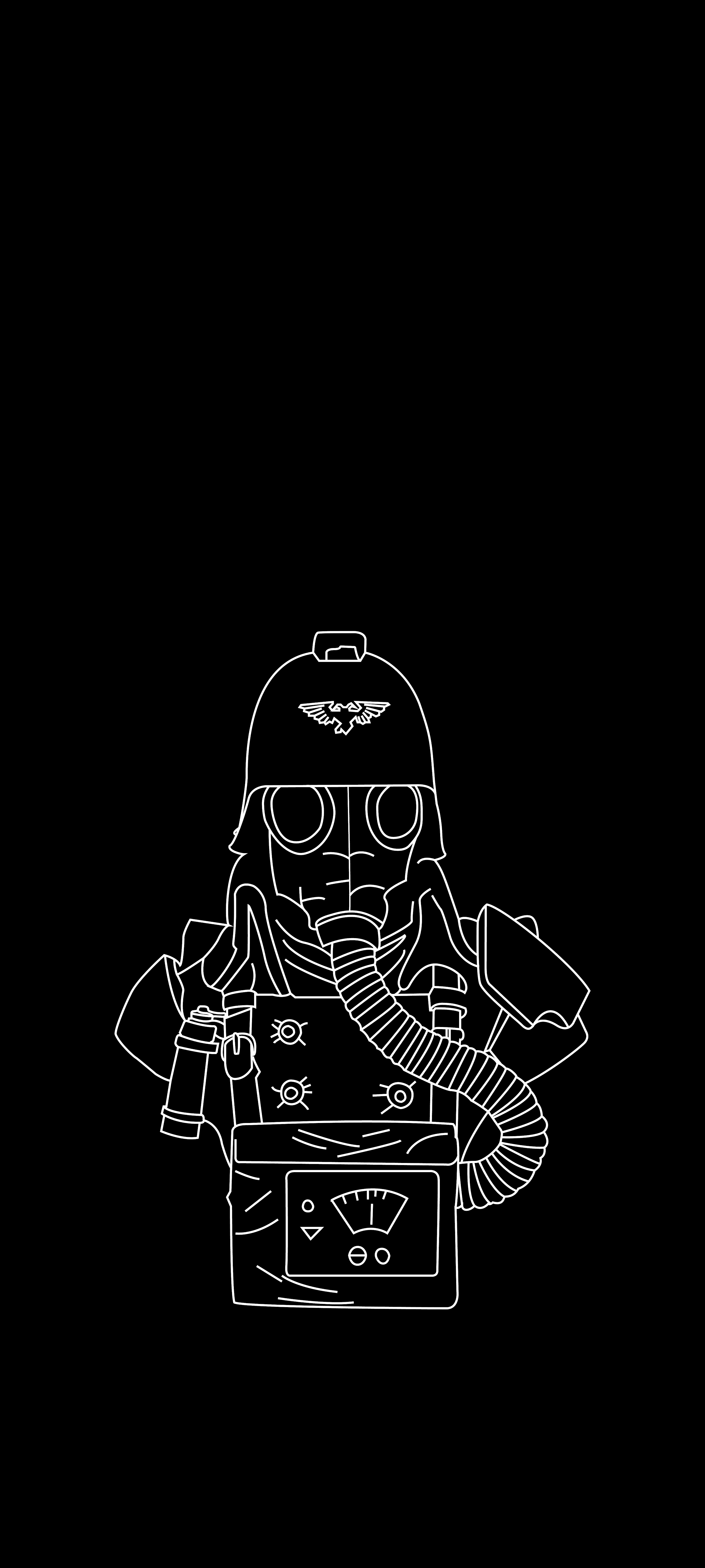 I made a minimalist wallpaper of a Death Korps of Krieg infantryman