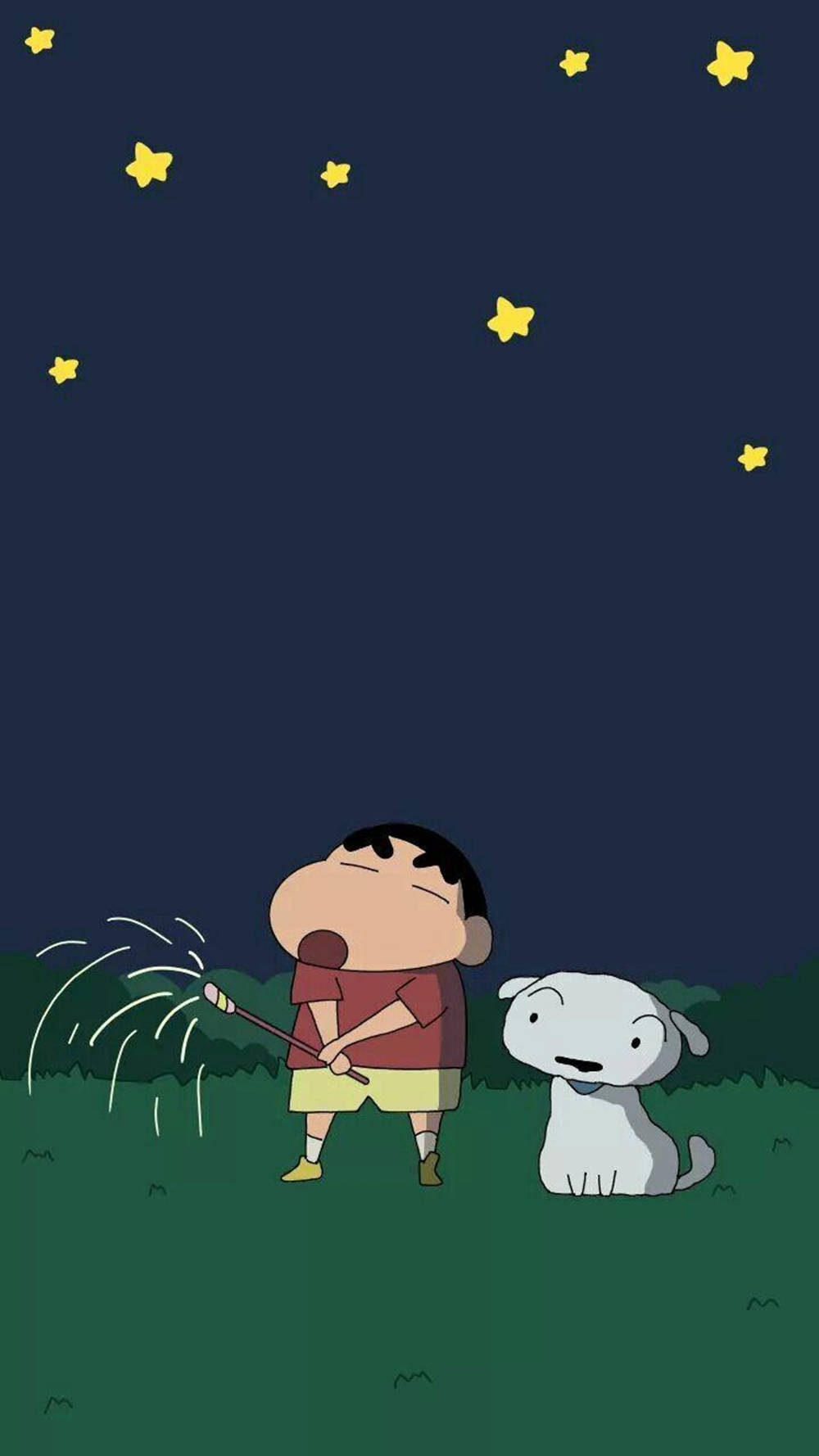 Download Stargazing Shin Chan iPhone Wallpaper