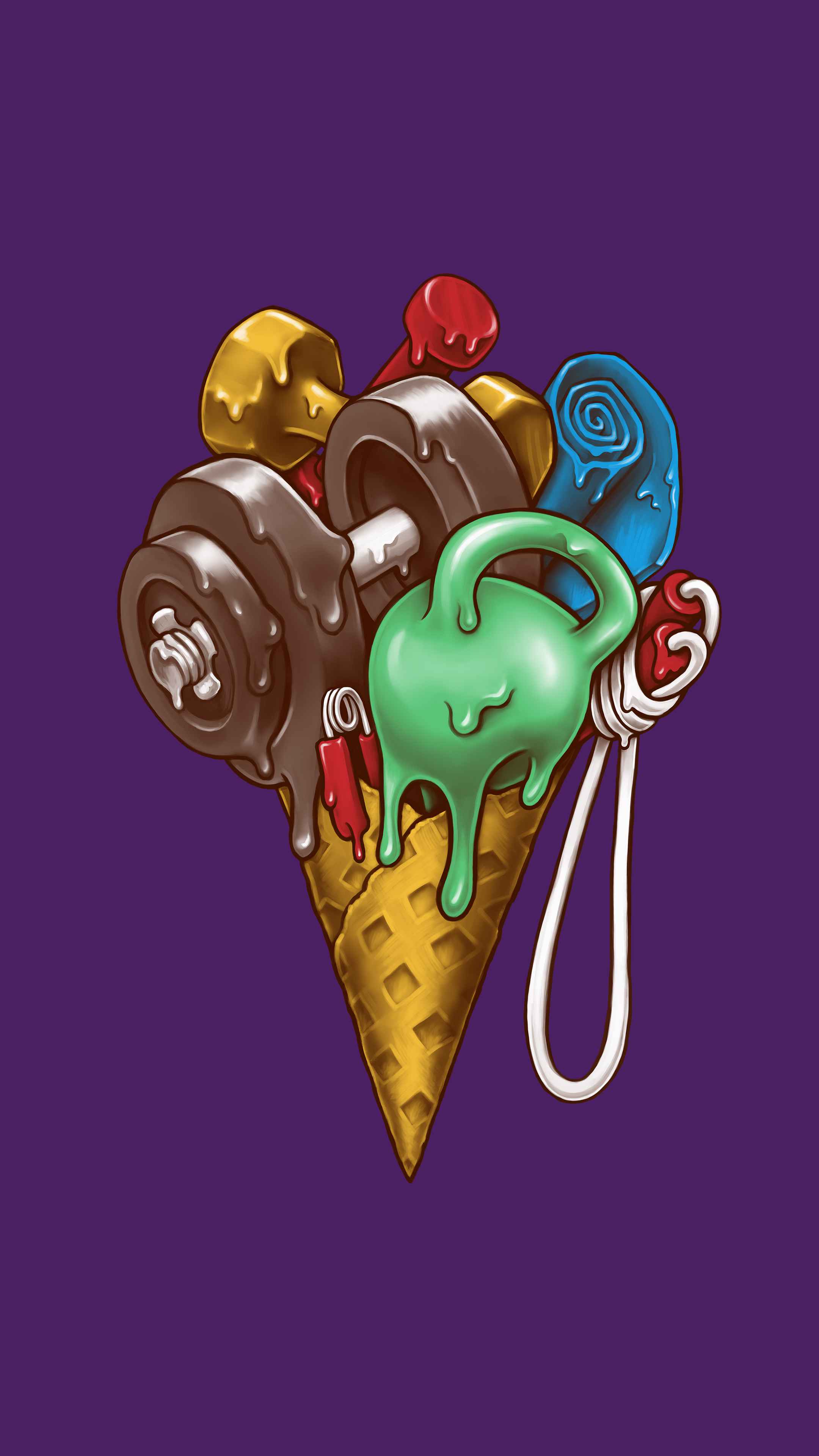 Ice Cream Workout iPhone Wallpaper