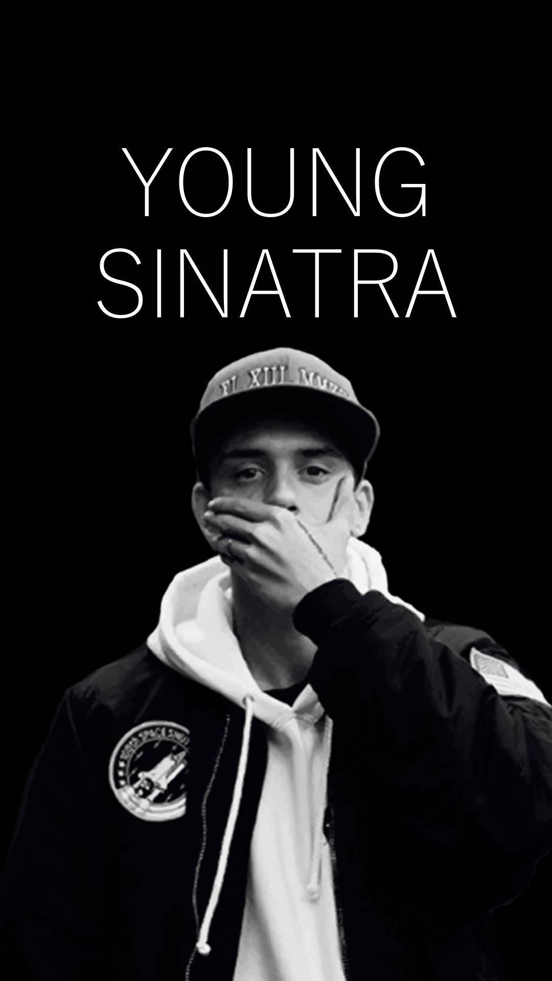 Download Young Sinatra Black And White Poster Wallpaper