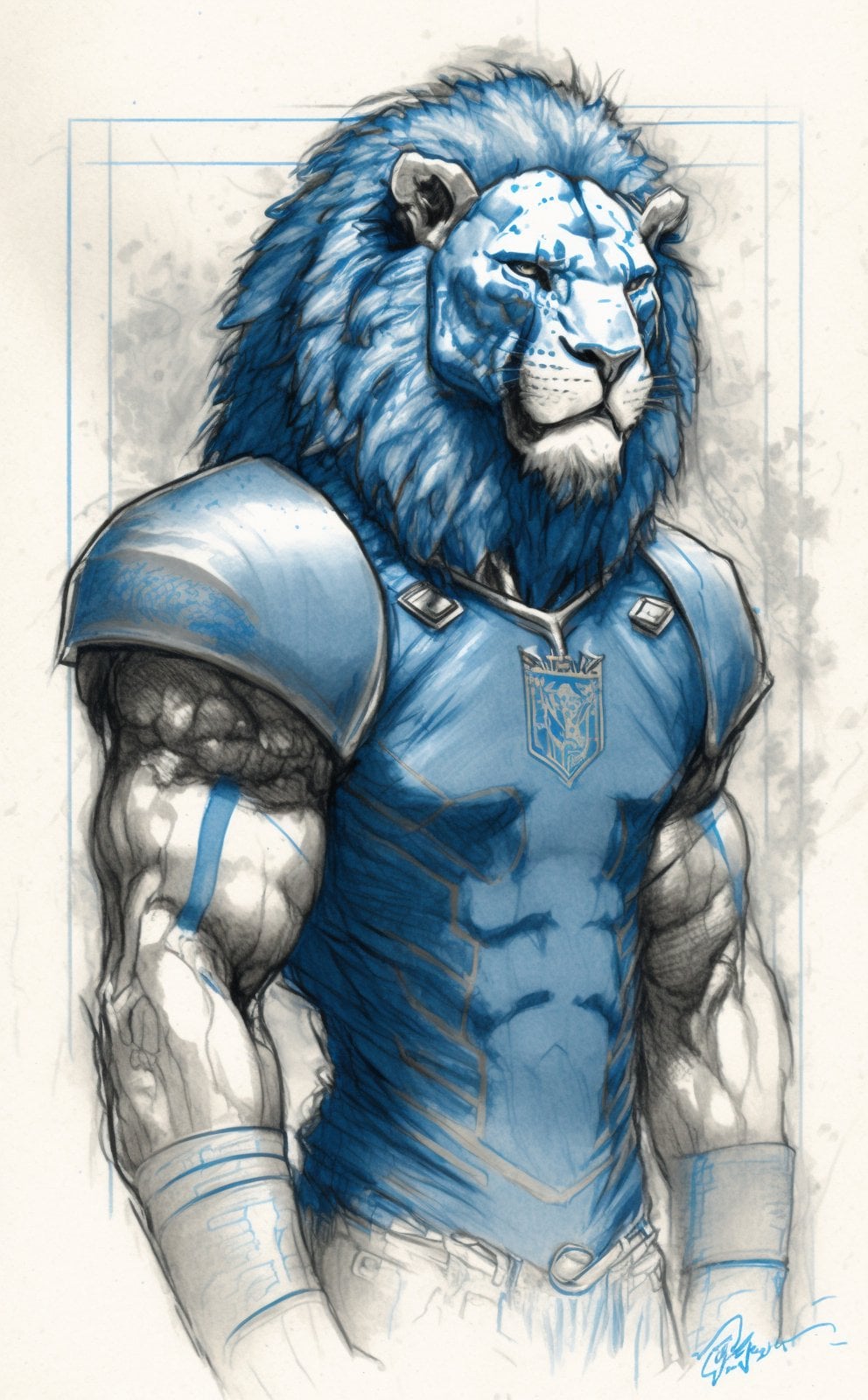 Made myself some Detroit Lions themed phone wallpaper, using AI art, here are some of the best ones