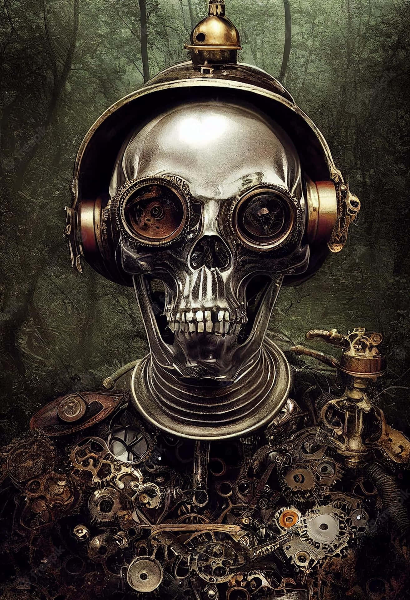 Download Dark Steampunk Cityscape Wallpaper