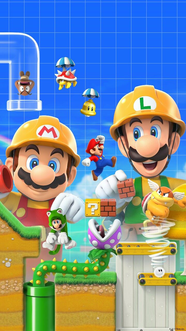 Super Mario Maker 2 HD Phone Wallpaper. Mario, Mario and luigi, Super mario