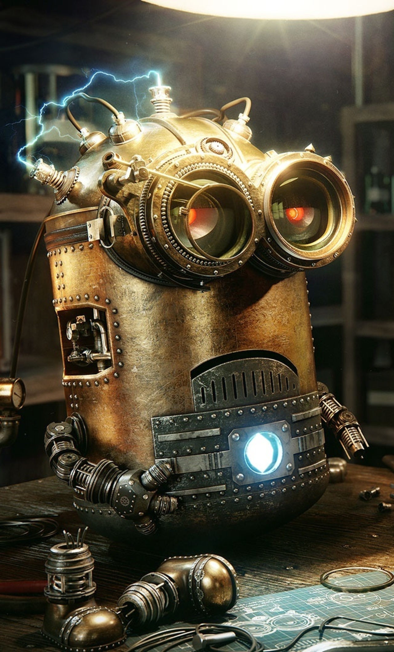 Minions Robot Steampunk iPhone HD 4k Wallpaper, Image, Background, Photo and Picture