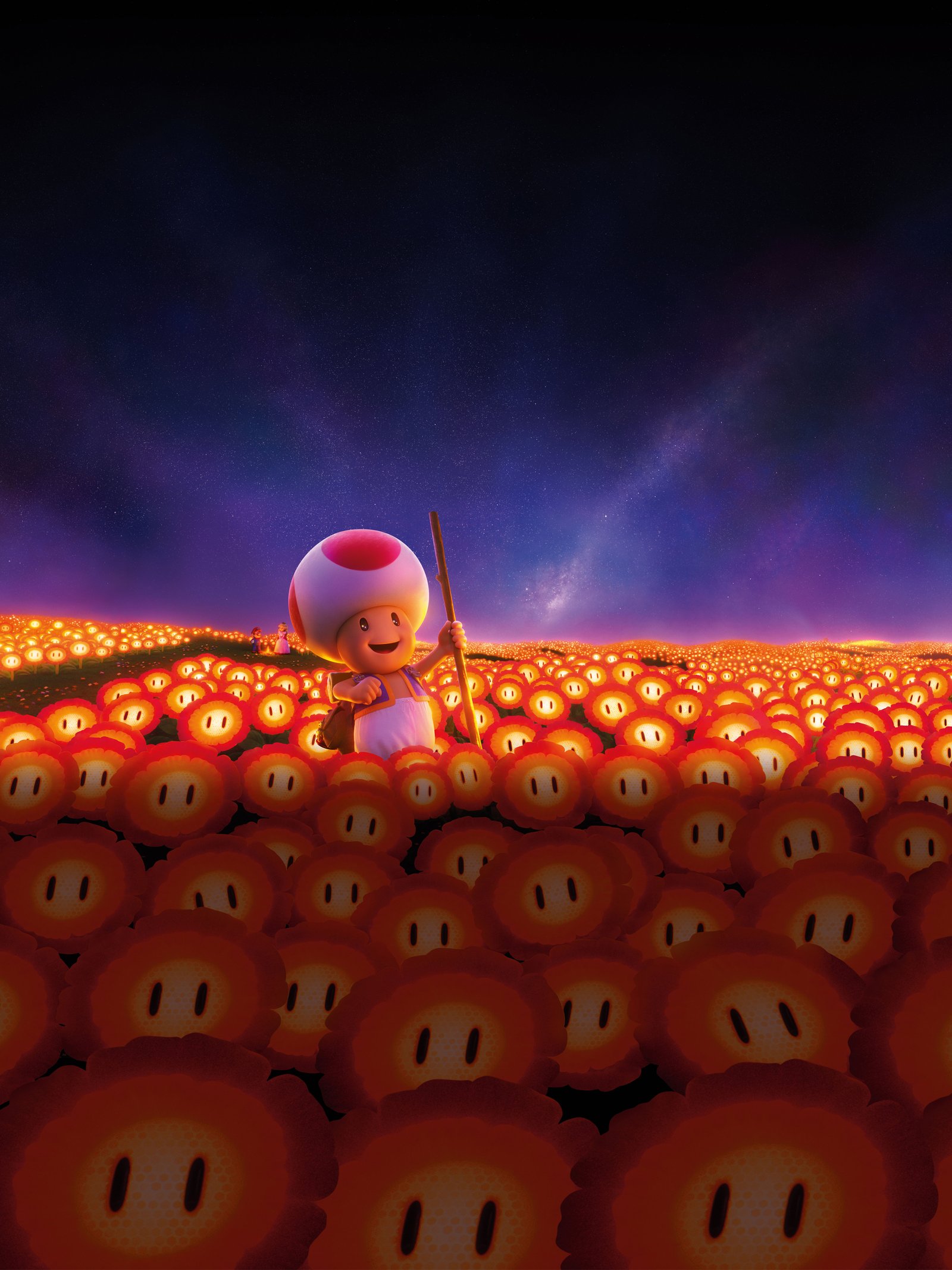 The Super Mario Bros. Movie Toad Wallpaper with Monocle