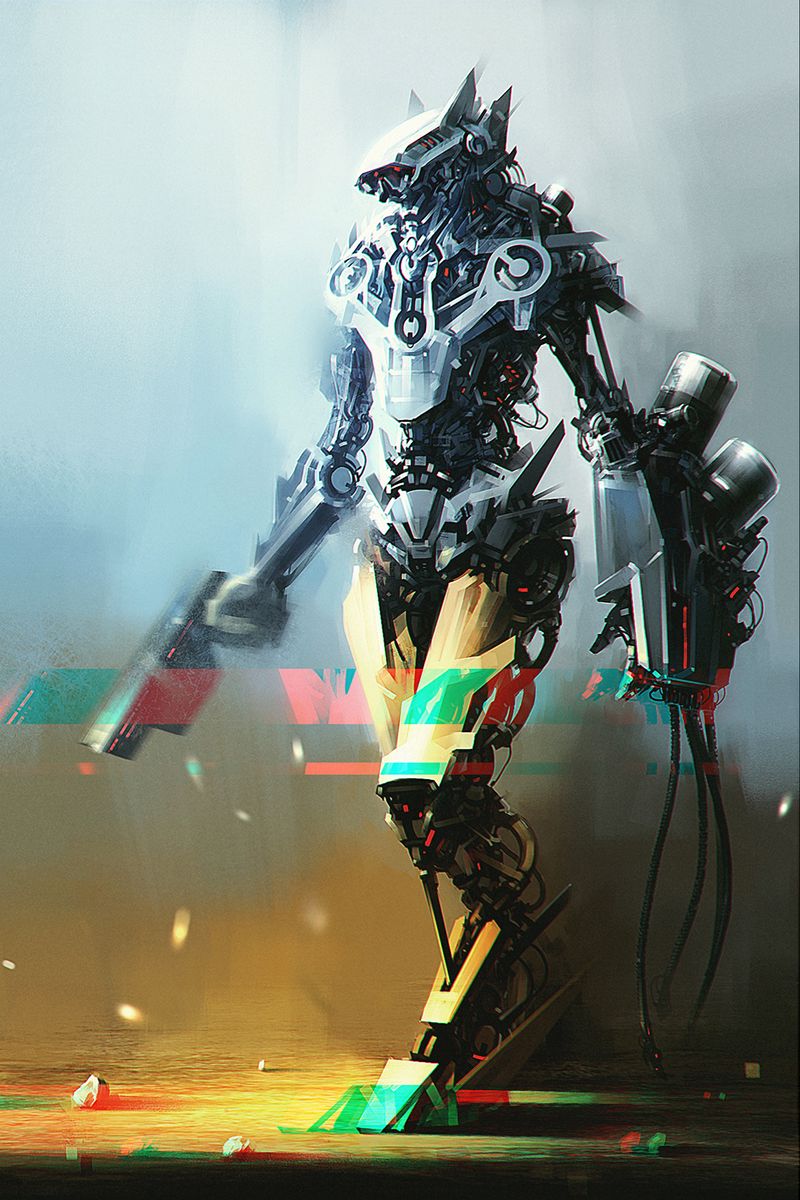 Download Wallpaper 800x1200 Robot, Cyborg, Creature, Art Iphone 4s 4 For Parallax HD Background