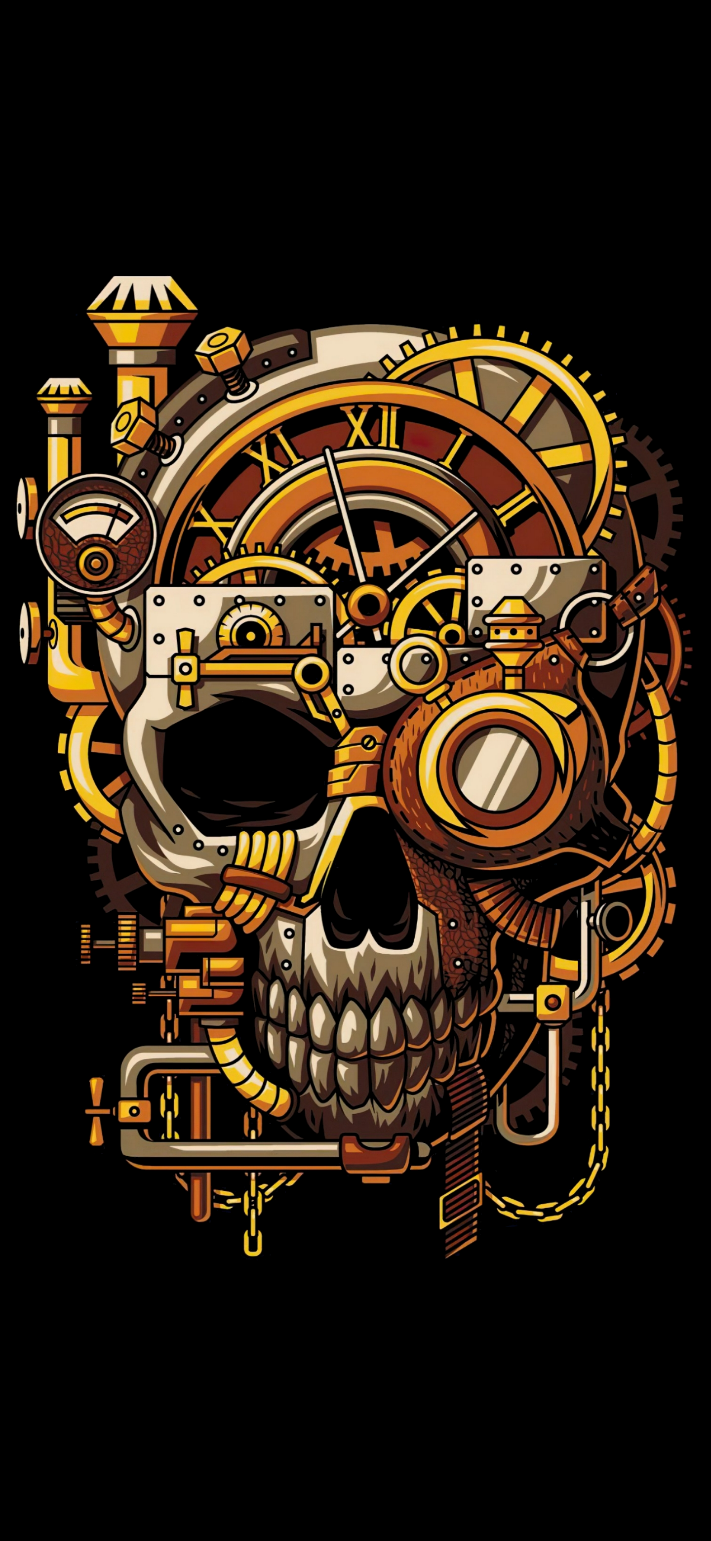 Steampunk skull - [1440x3120]