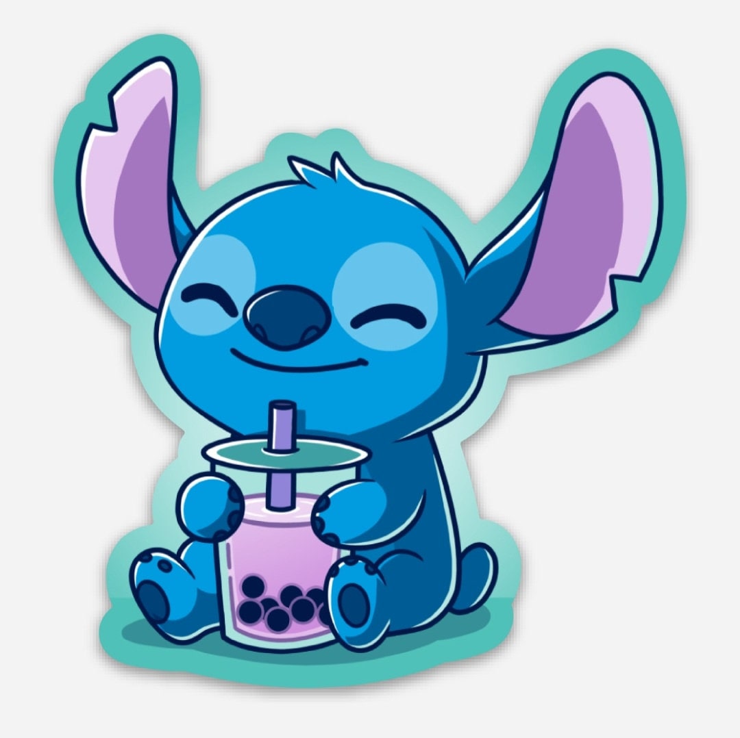 Boba Stitch Drink Sticker Stitch With Boba Sticker