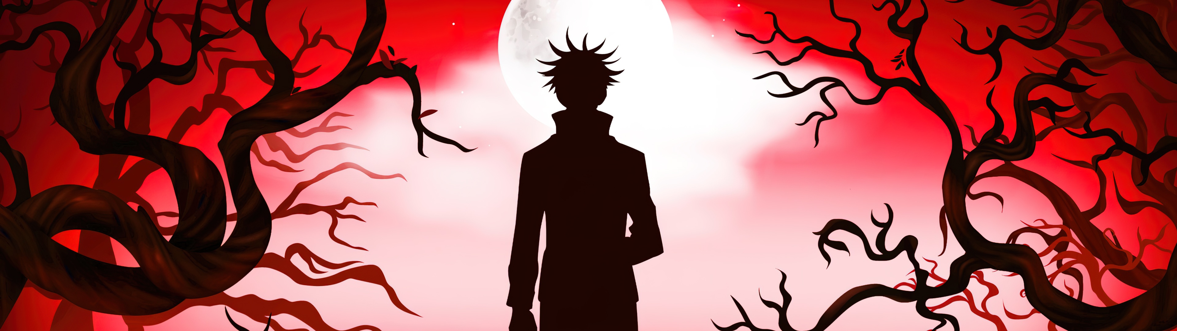 Megumi Fushiguro Wallpaper 4K, Silhouette, Jujutsu Kaisen