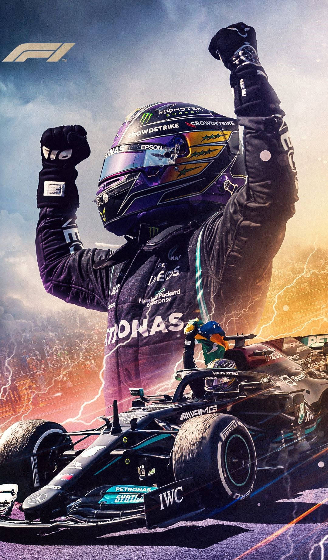 Download F1 Champion Lewis Hamilton Driving the Mercedes Wallpaper
