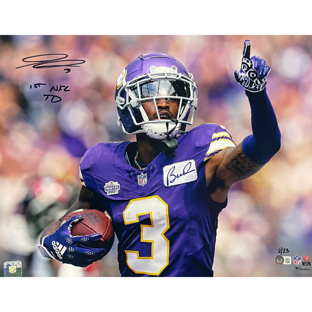 Jordan Addison Autographed Minnesota Vikings 16x20 Photo w/ 1st NFL TD