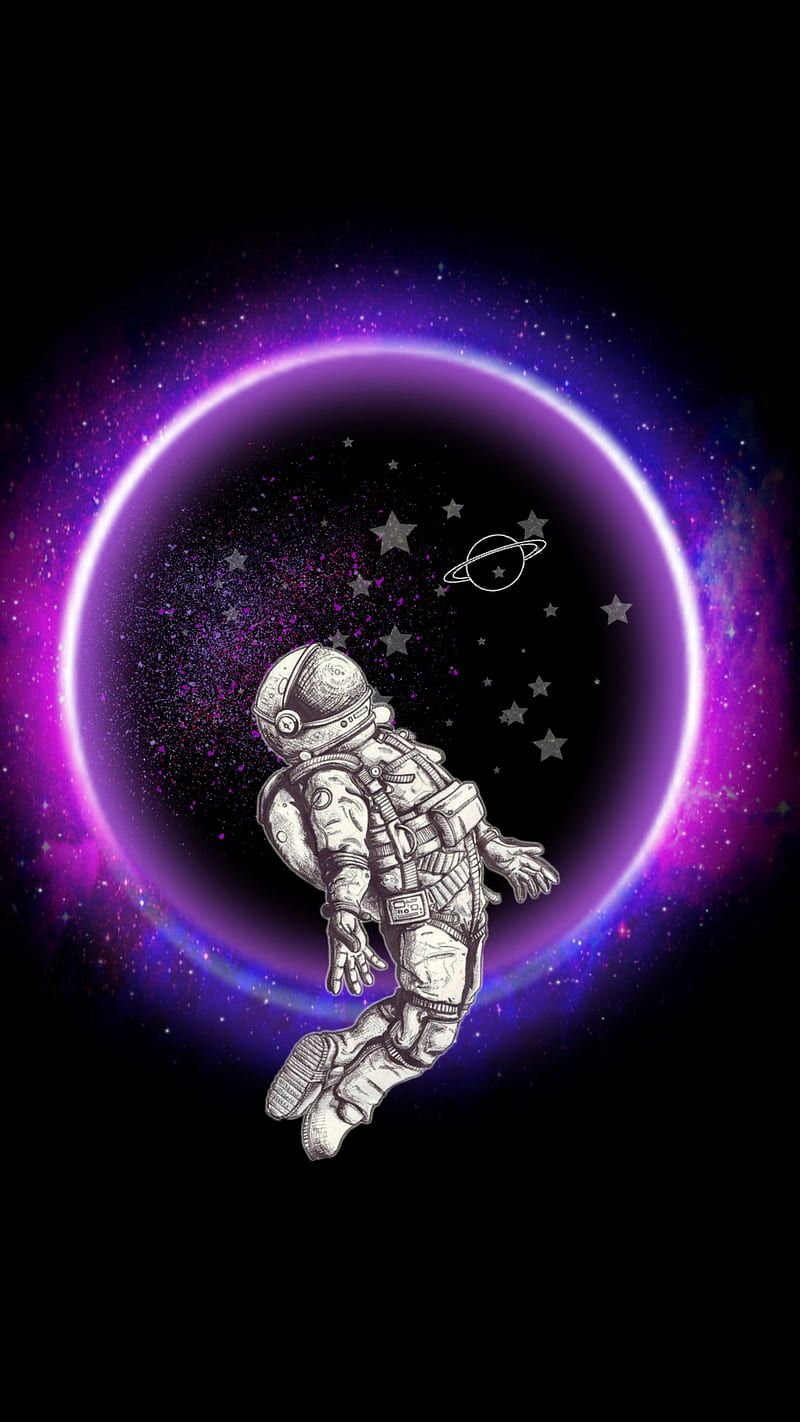 Trippy, astronaut, floating, graphics, hip, neon, pink, purple, space, stars, HD phone wallpaper. Peakpx. Trippy wallpaper, HD phone wallpaper, Phone wallpaper