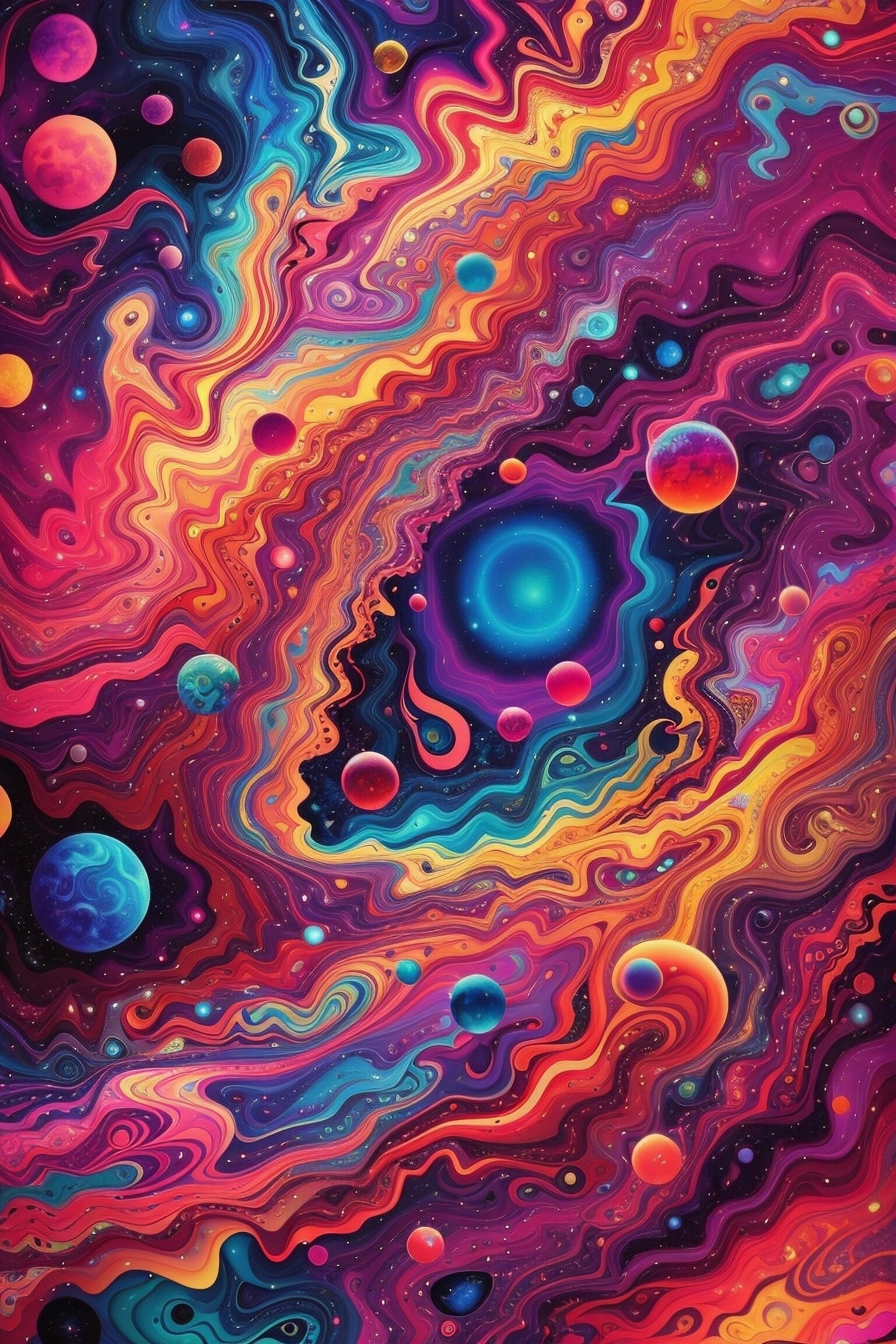 Vibrant Psychedelic Nebula, wallpaper mobile
