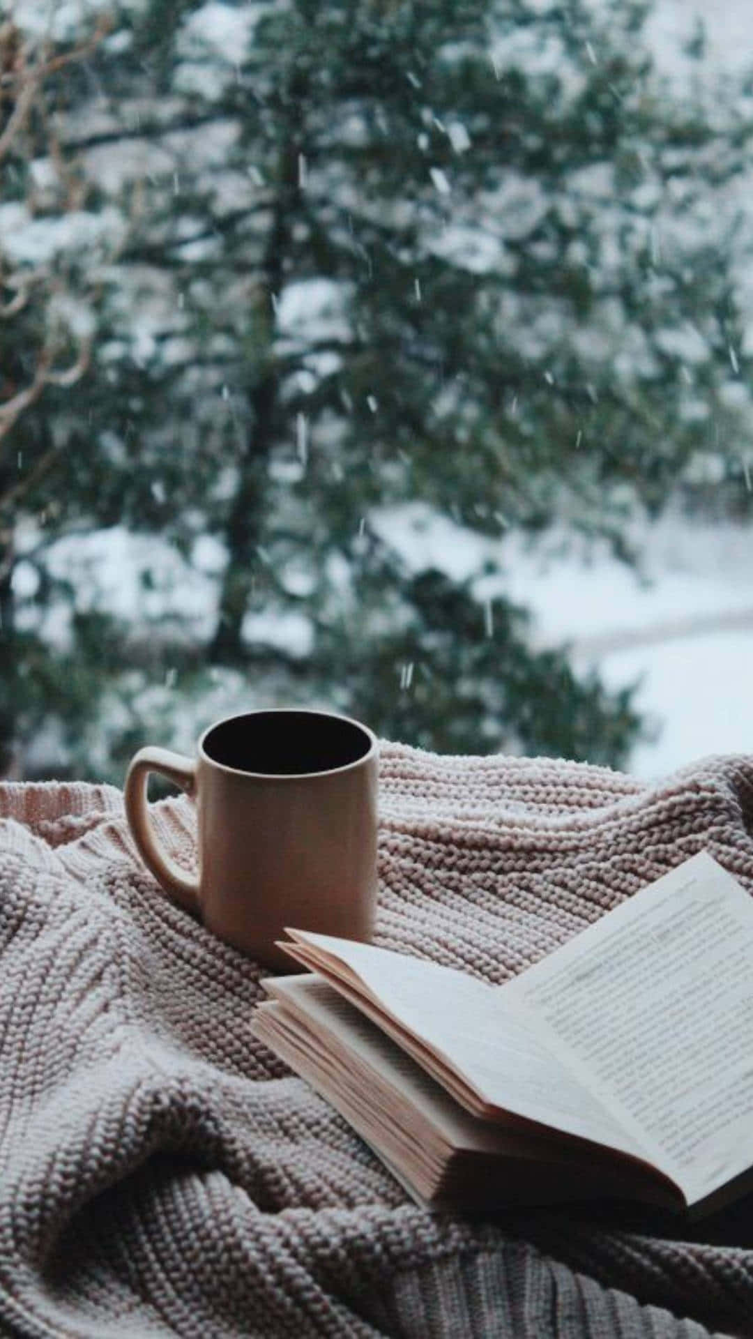 Download Cozy Winter Aesthetic Sweater Coffee Book Photography Wallpaper