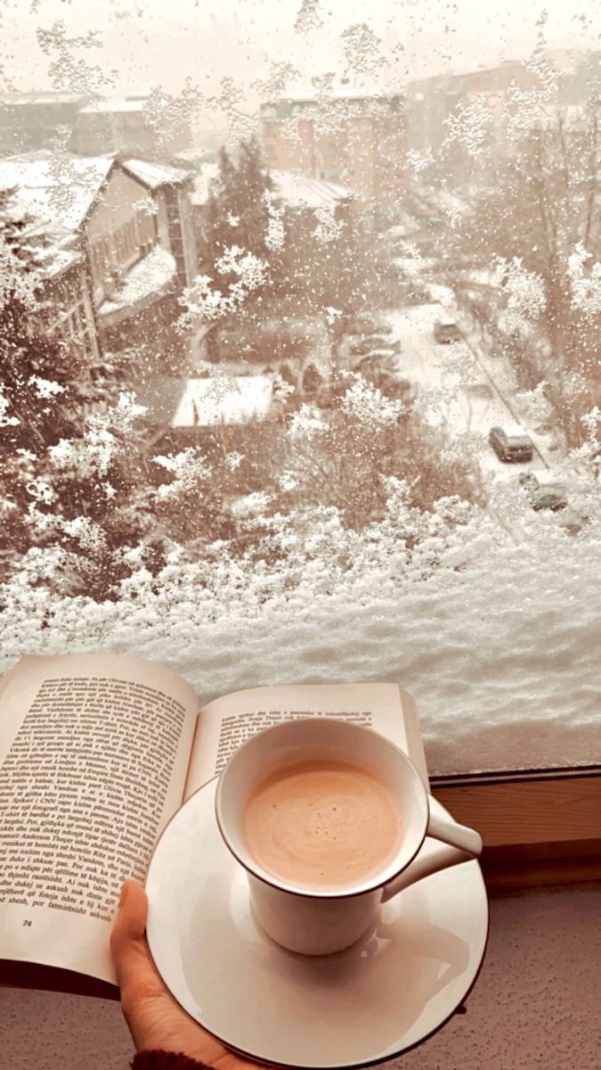 Winter. Coffee and books, Winter, iPhone wallpaper