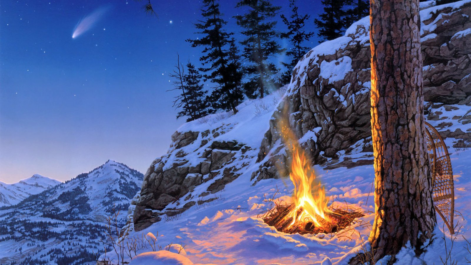 new update Winter Painting Wallpaper hdwallpaperaz.com