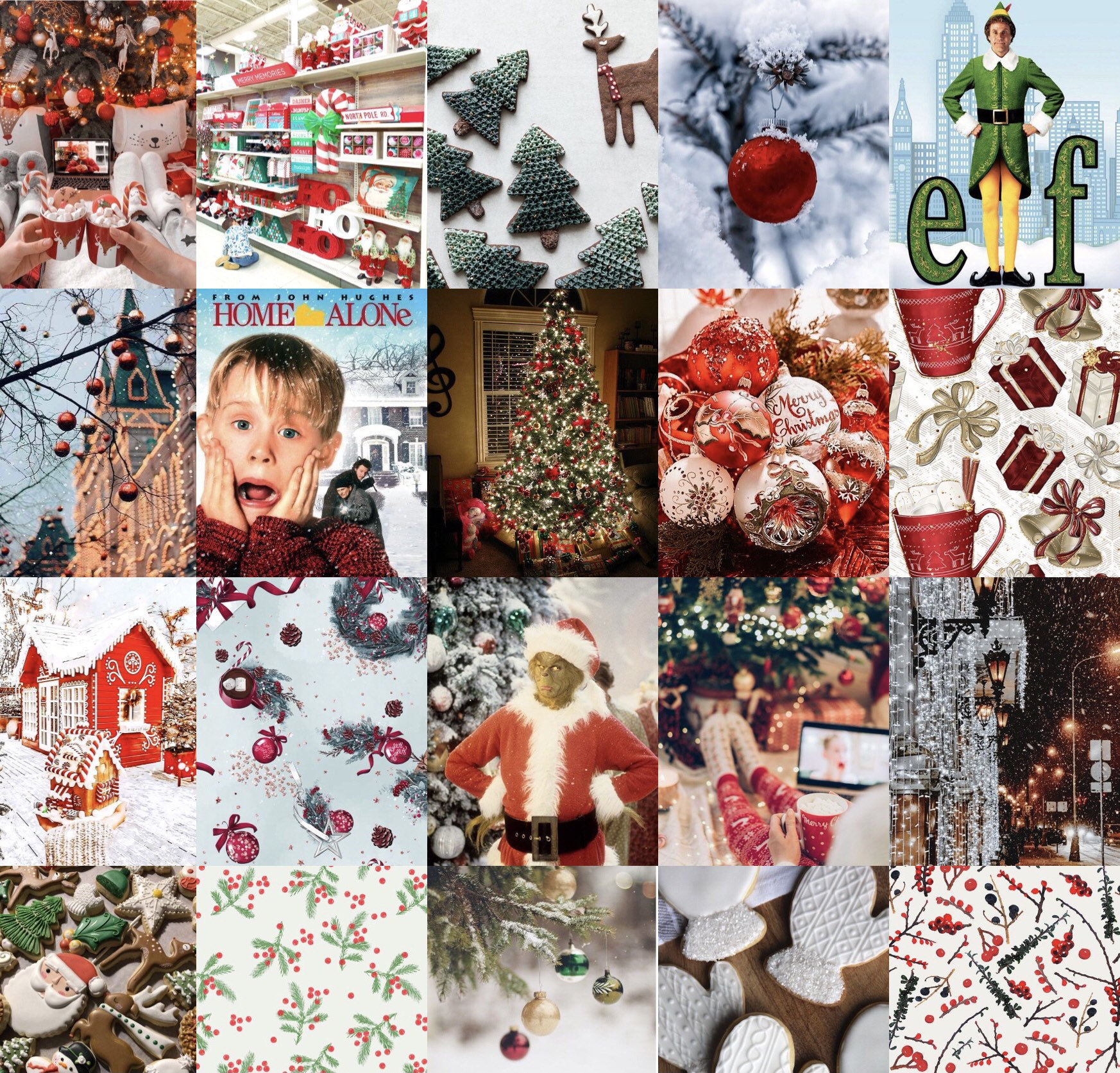 CHRISTMAS Digital Download Wall Collage Kit 85 125 165 200 Pcs, Winter, Holiday, Trendy, VSCO