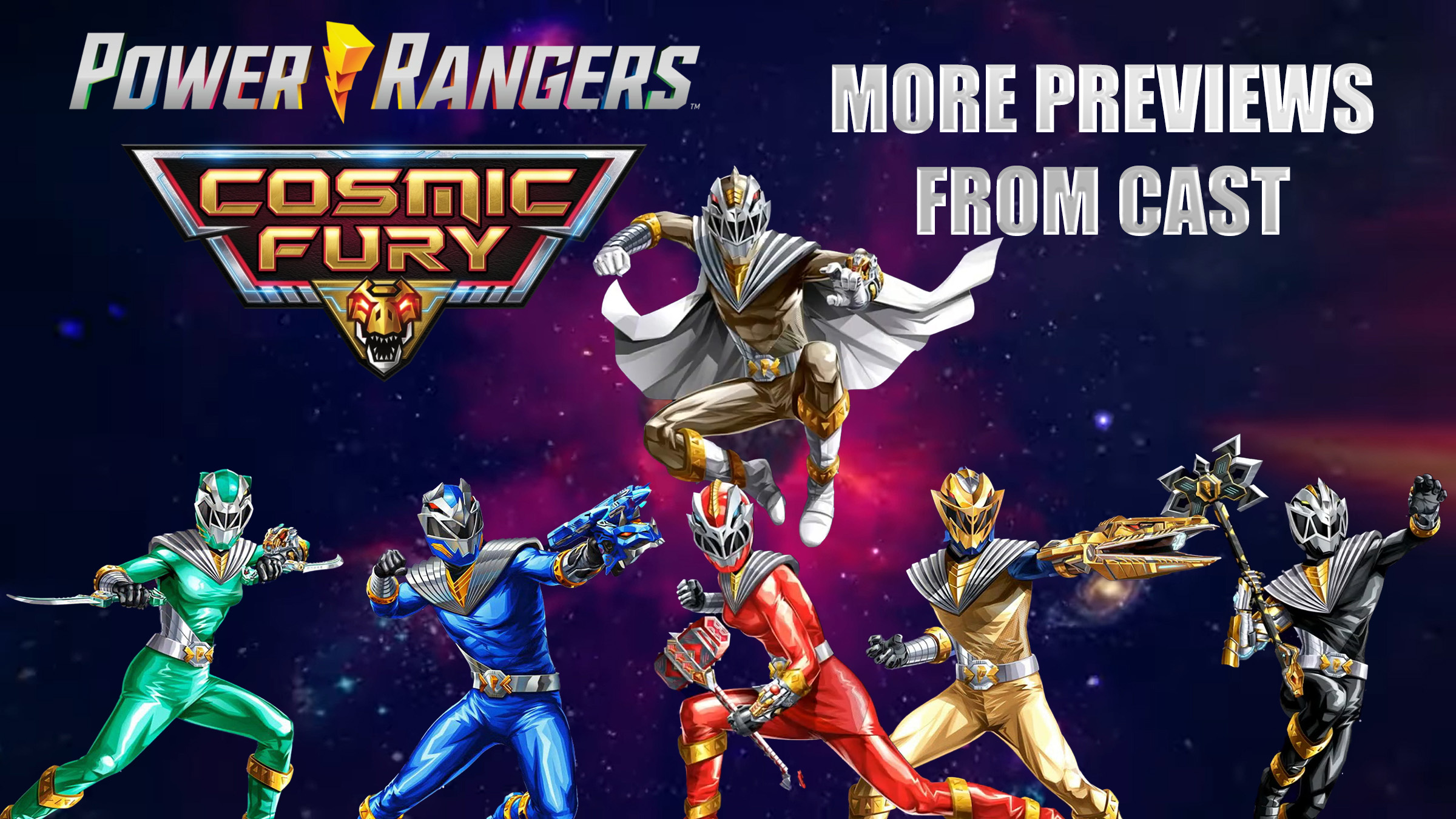 Power Rangers Cosmic Fury Cast Reveal More Suit Image and Weapons