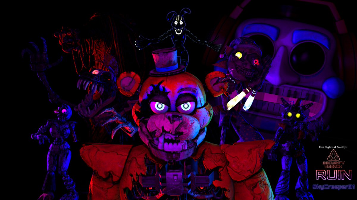 SkyCreeper01 present to you my last FNaF Ruin SFM poster before the DLC releases on July 25. Man, I cannot believe it's been more than a year since it