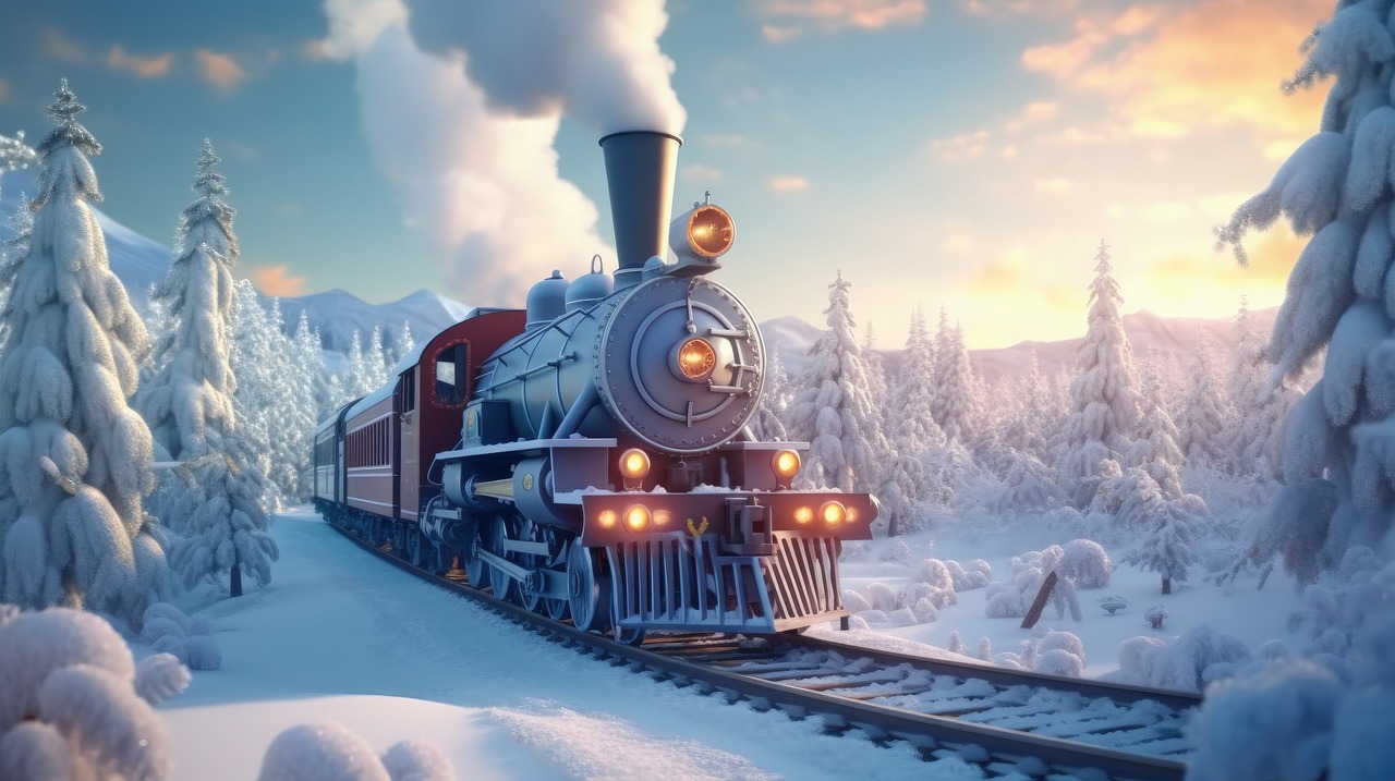 Download Christmas Train Winter Royalty Free Stock Illustration Image