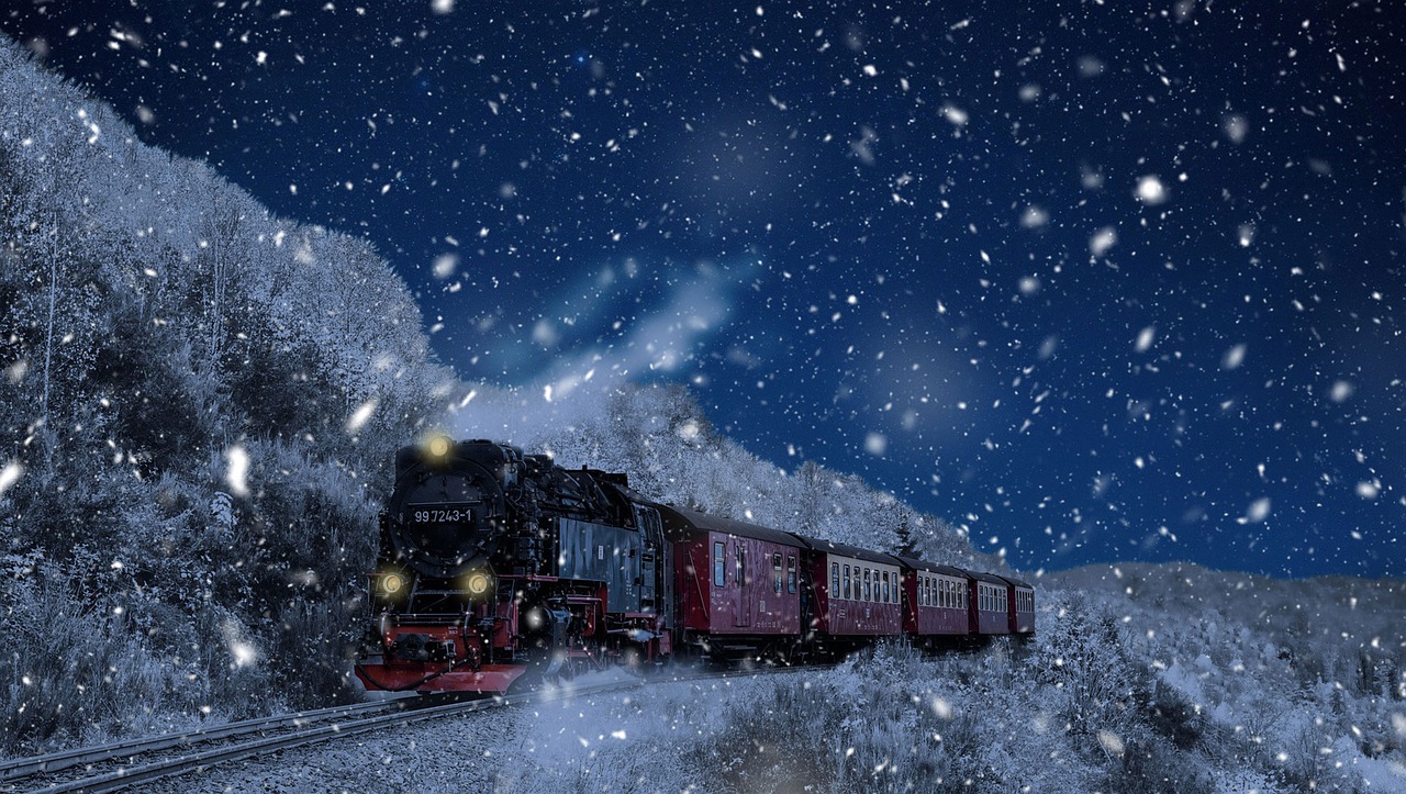 Download Christmas Train Tracks Royalty Free Stock Illustration Image