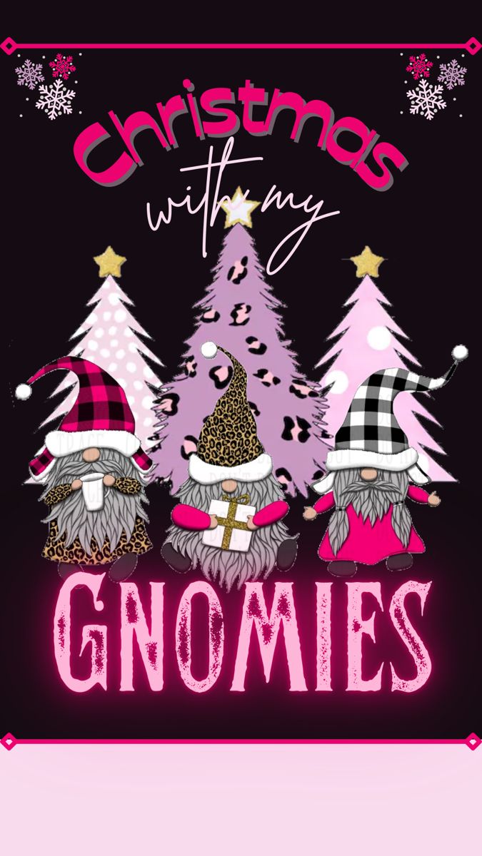 Festive Christmas iPhone Wallpaper Featuring Gnomes