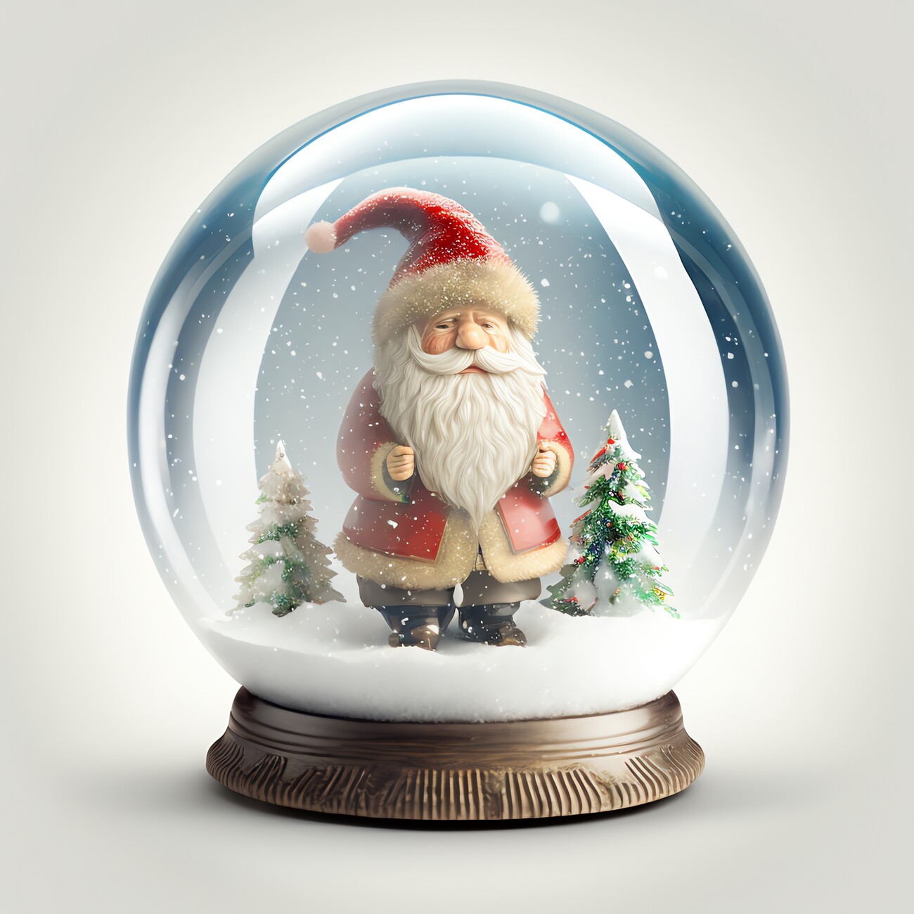 Christmas snow globe with Christmas gnome inside Wall Mural
