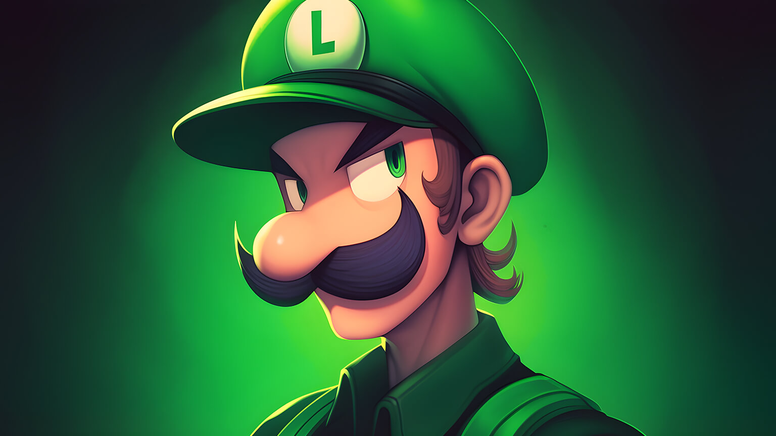 Super Mario Luigi Dark Green Desktop