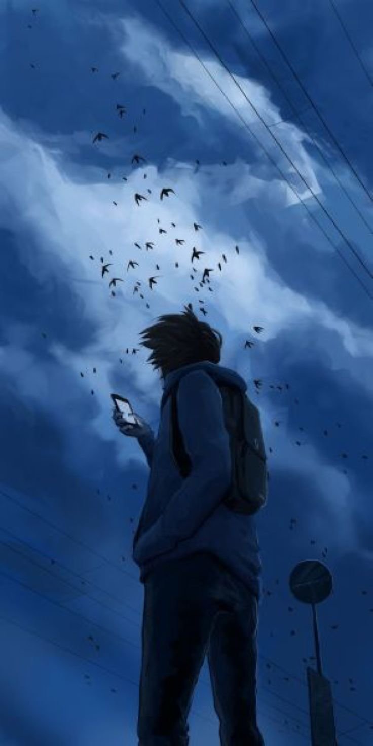 Alone anime boy Wallpaper Download