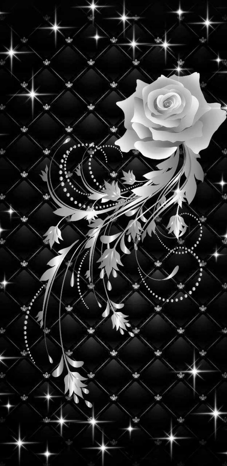 Sparkly Wallpaper. Black and silver wallpaper, Phone wallpaper, Silver rose wallpaper