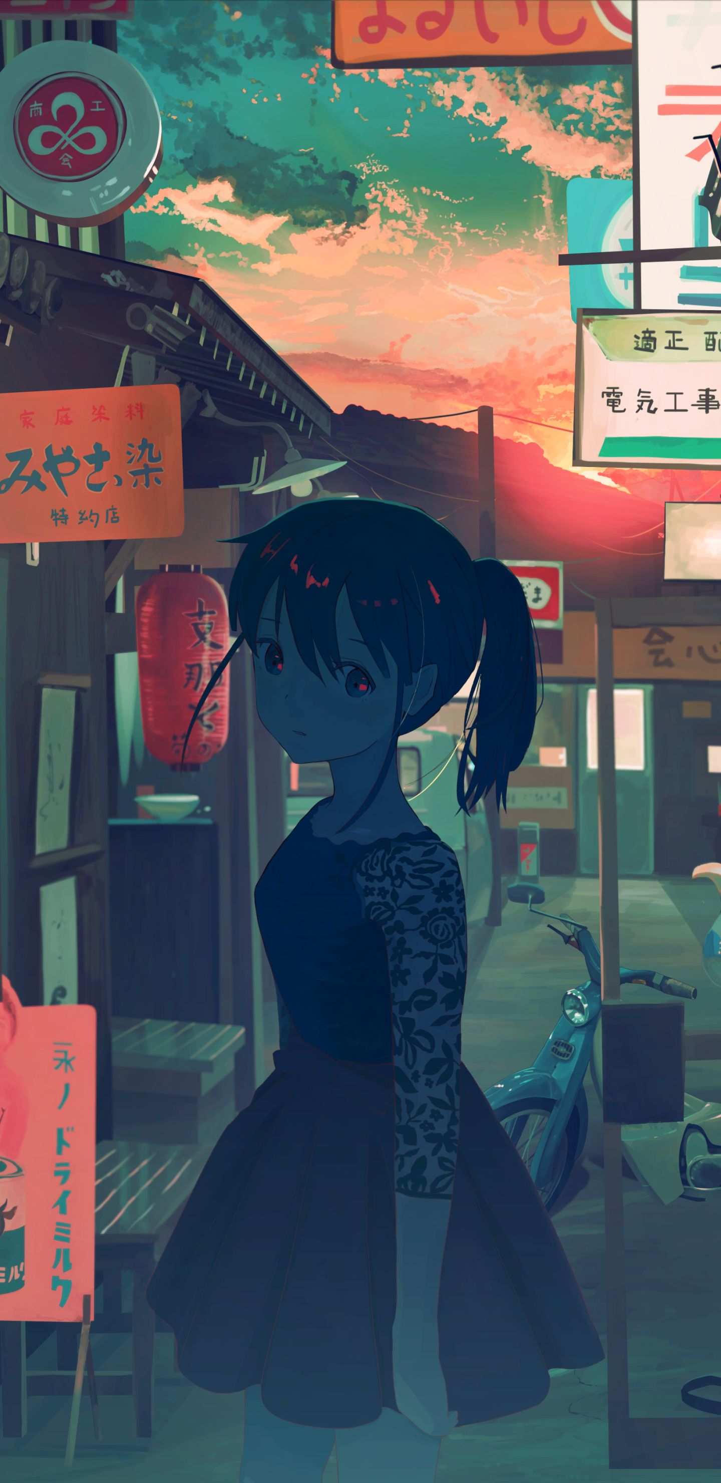 Mobile wallpaper: Anime, Building, Alone, Original, 1340582 download the picture for free