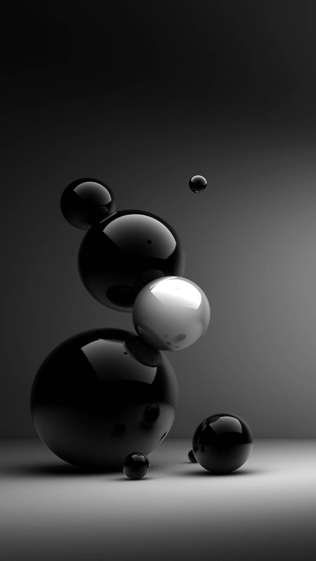 Download Black Silver Balls 3D Android Phone Wallpaper