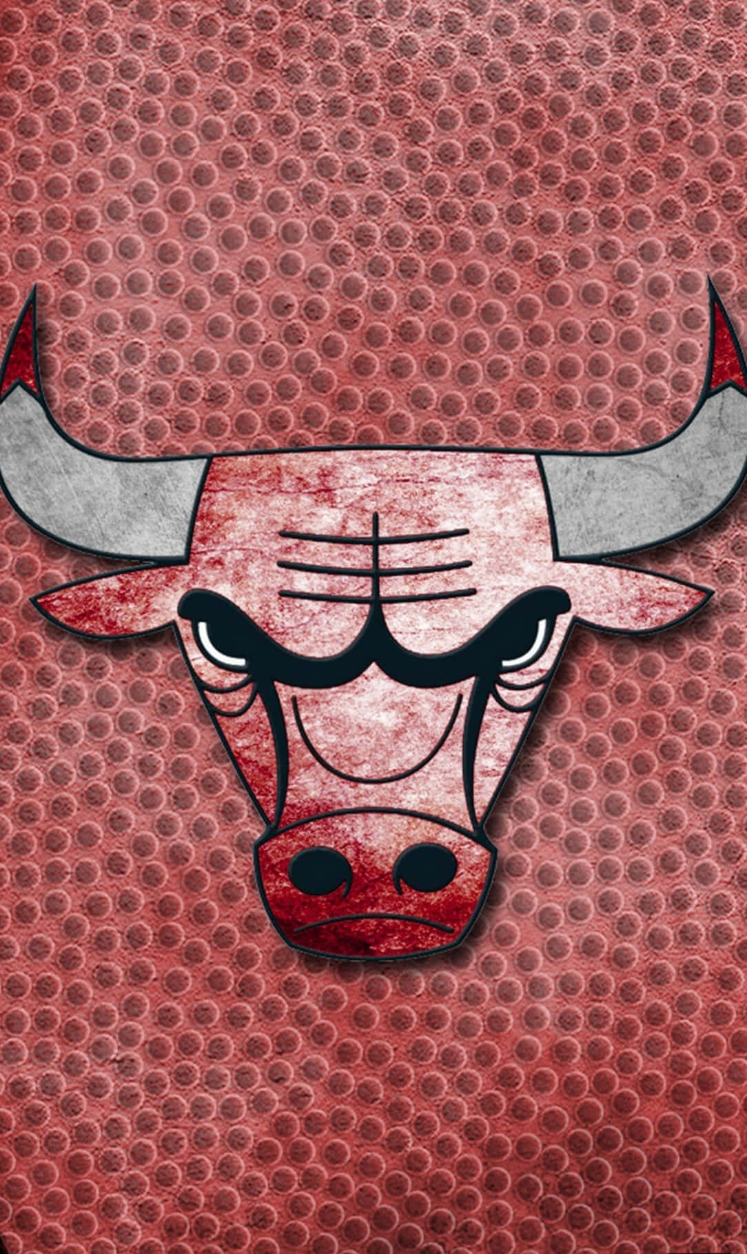 Download Chicago Bulls Logo Inlaid In A Ball Phone Wallpaper